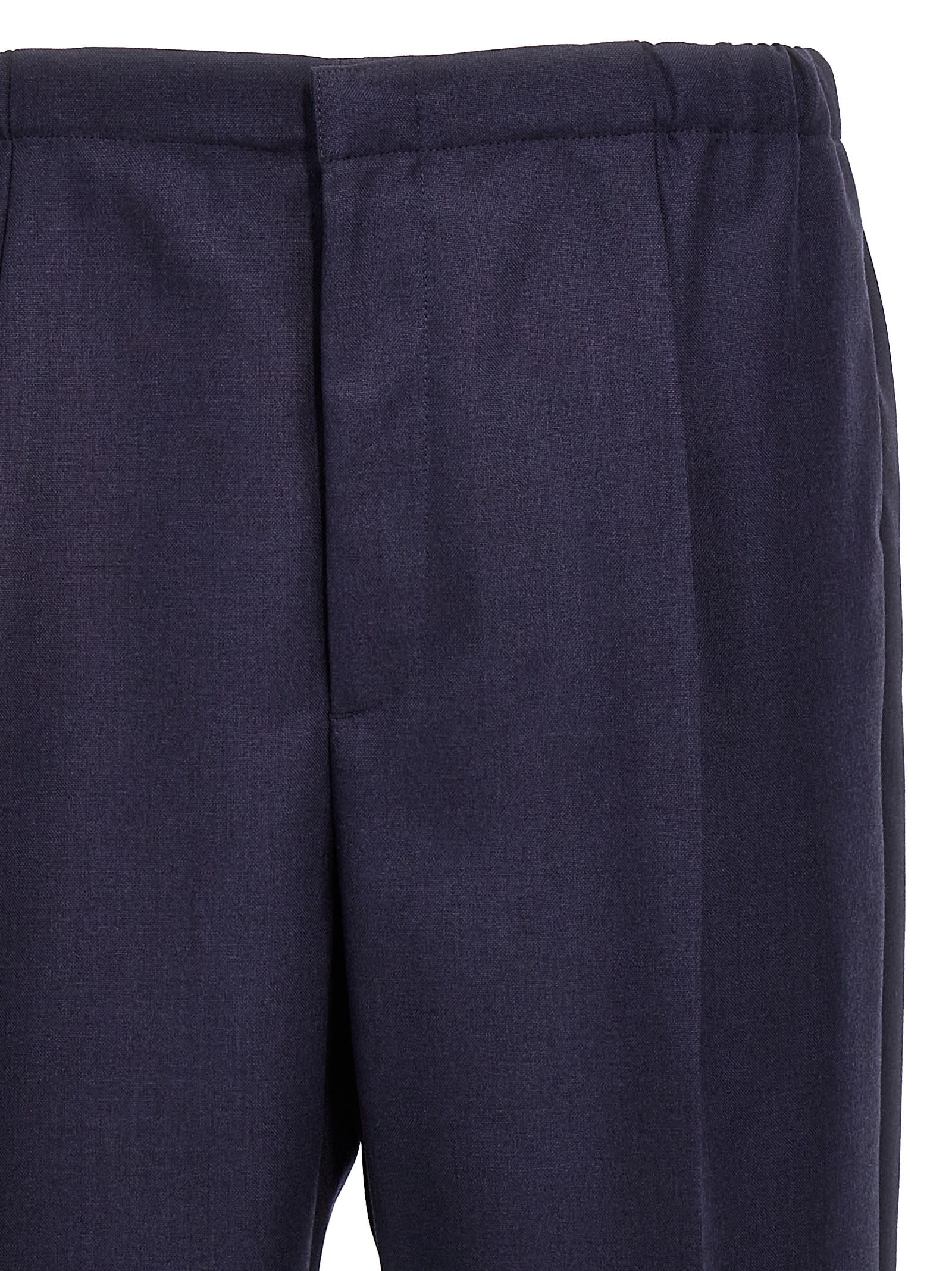 Shop Fendi Wool Trousers In Blue