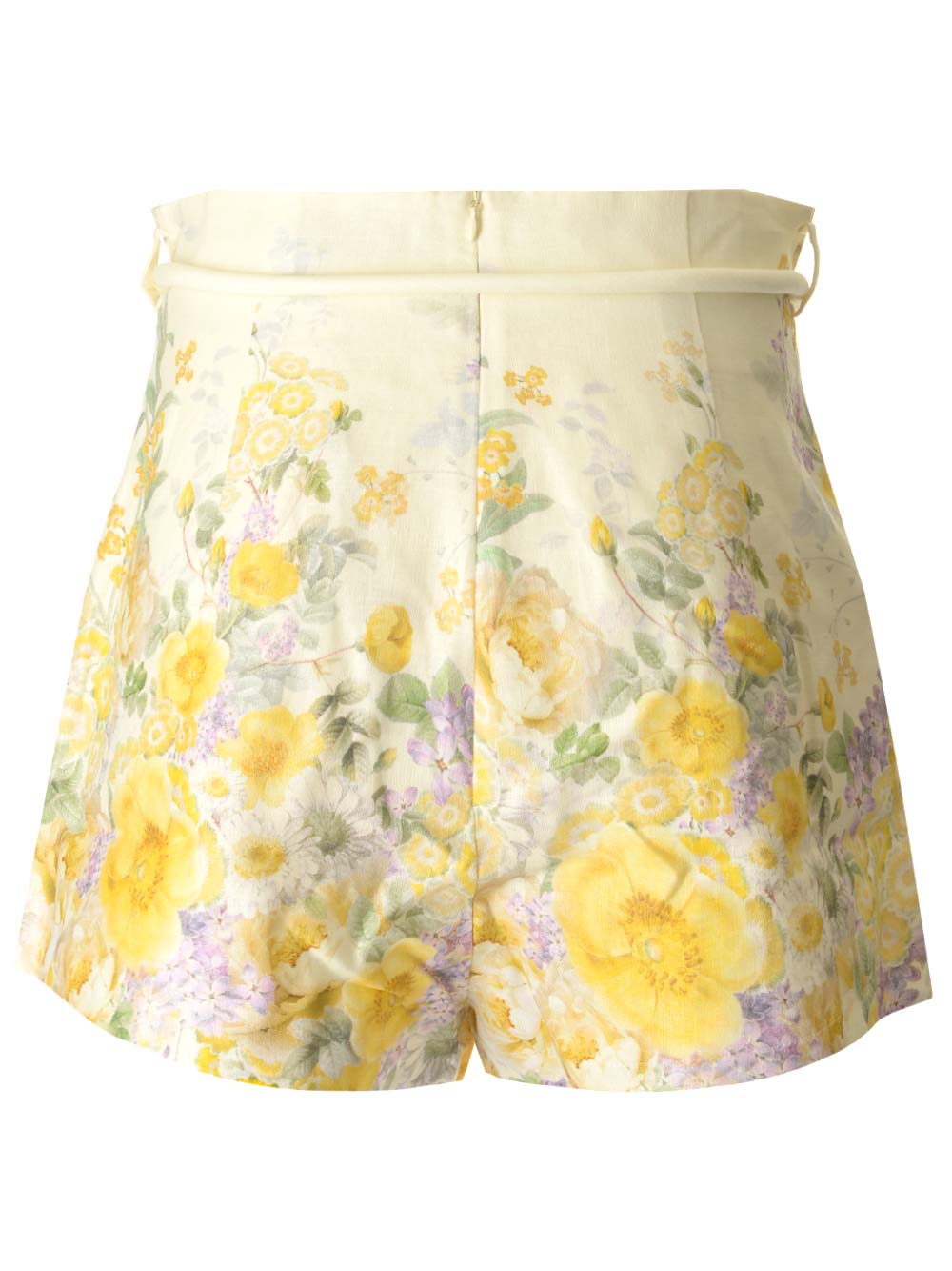Shop Zimmermann Harmony Shorts With Floral Print In Yellow