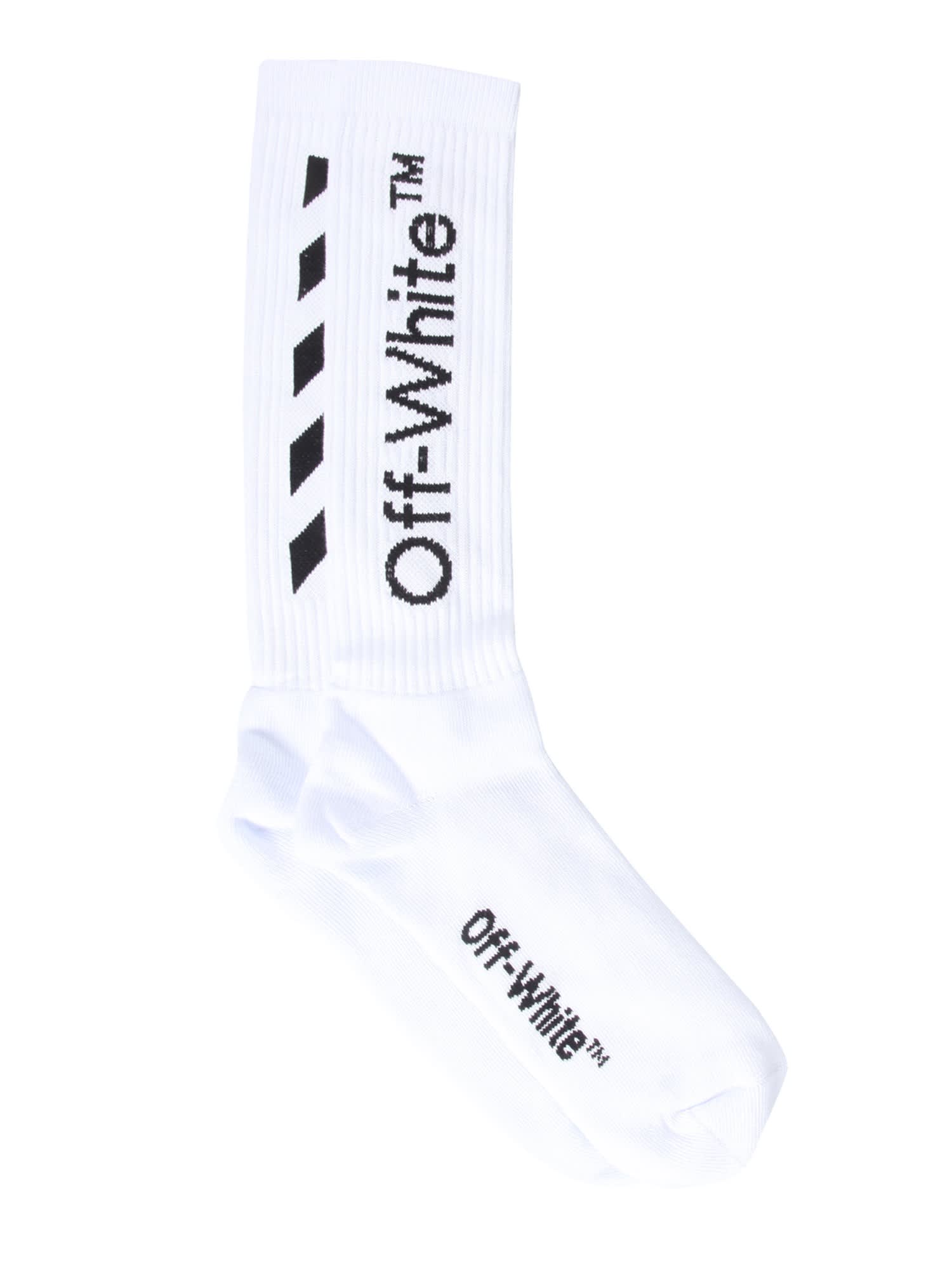 Off-white Socks With Logo In Bianco