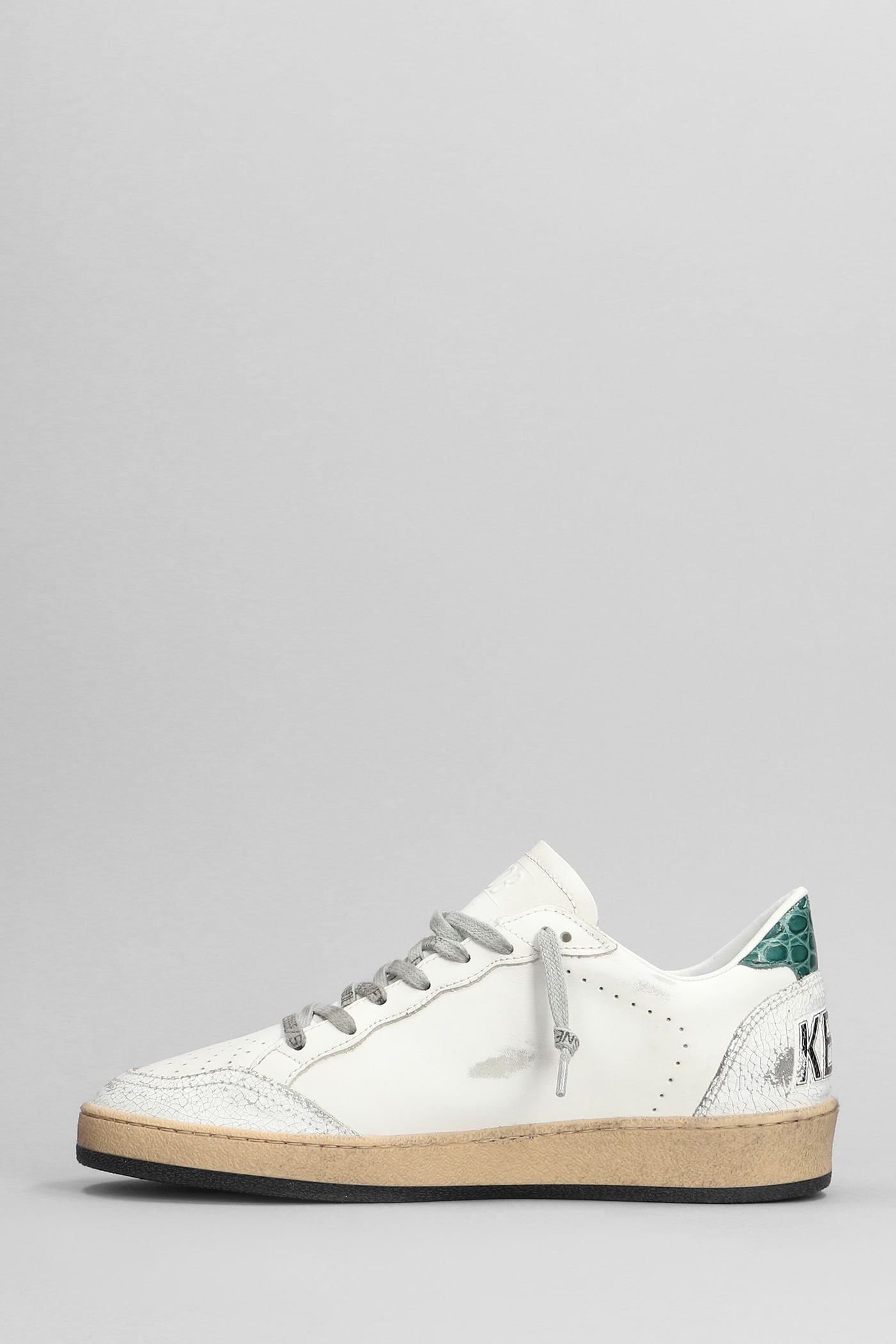 Shop Golden Goose Ball Star Sneakers In White Leather