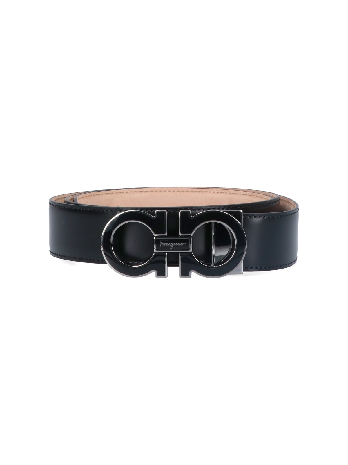 Shop Ferragamo Gancini Adjustable Belt In Black