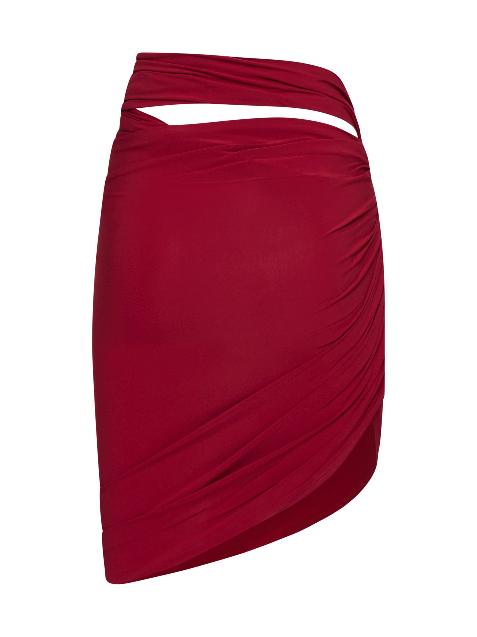 Shop Jacquemus Skirt In Dark Red