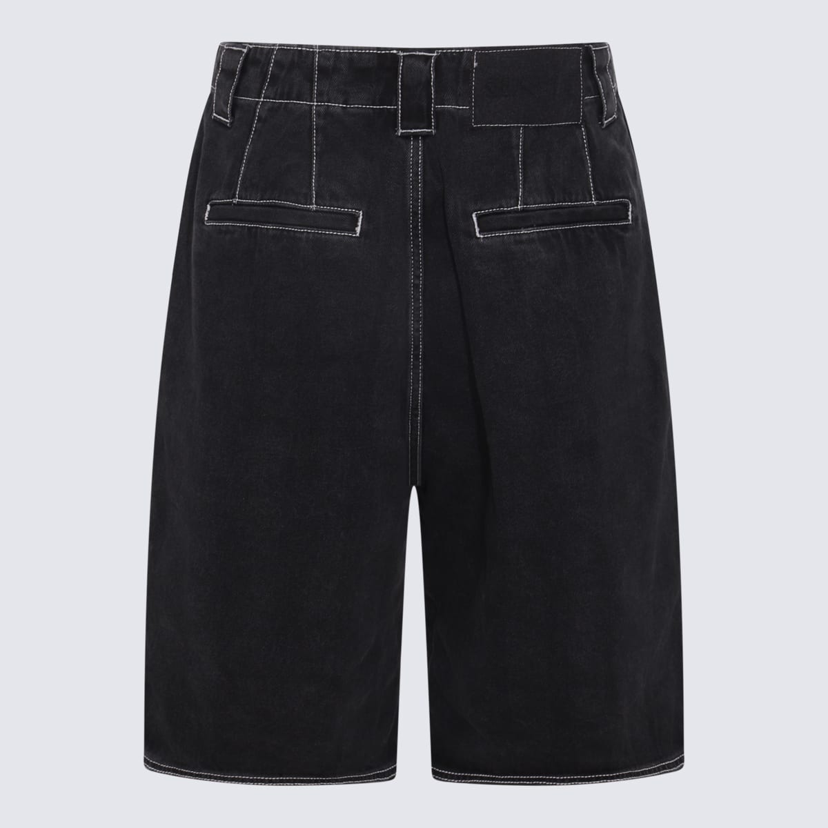 Shop Sunnei Washed Black Denim Shorts