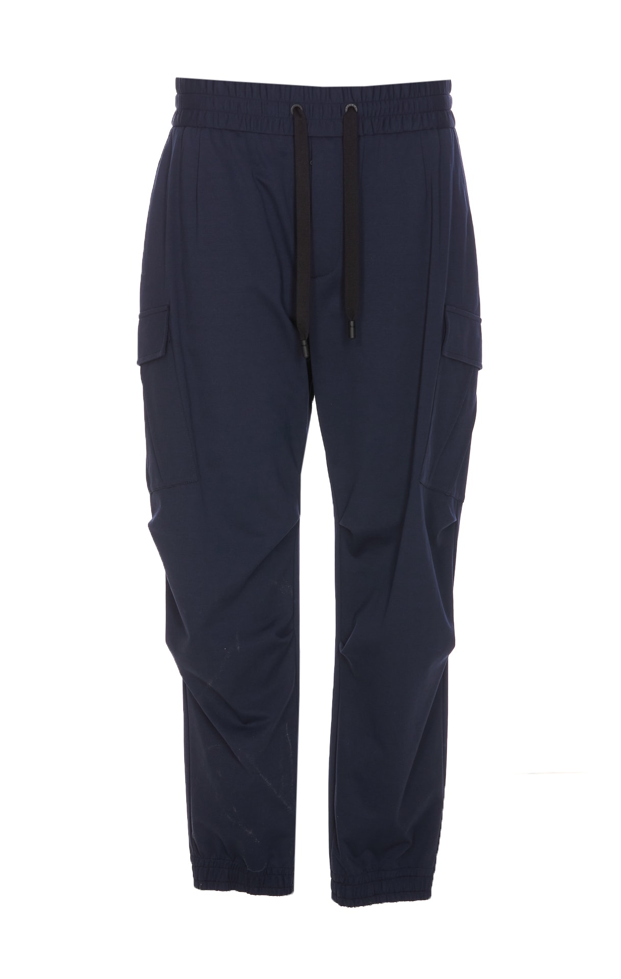 Shop Dolce & Gabbana Cargo Laced Track Pants In Blu Scurissimo 1