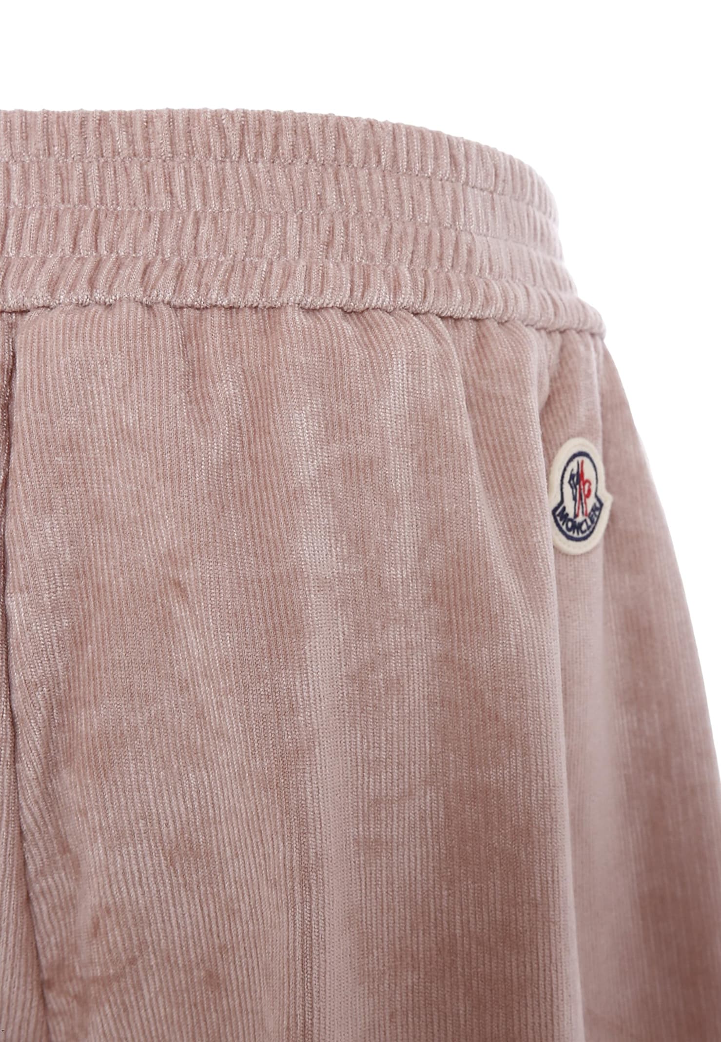 Moncler Pink Trousers For Girl With Logo In Pink