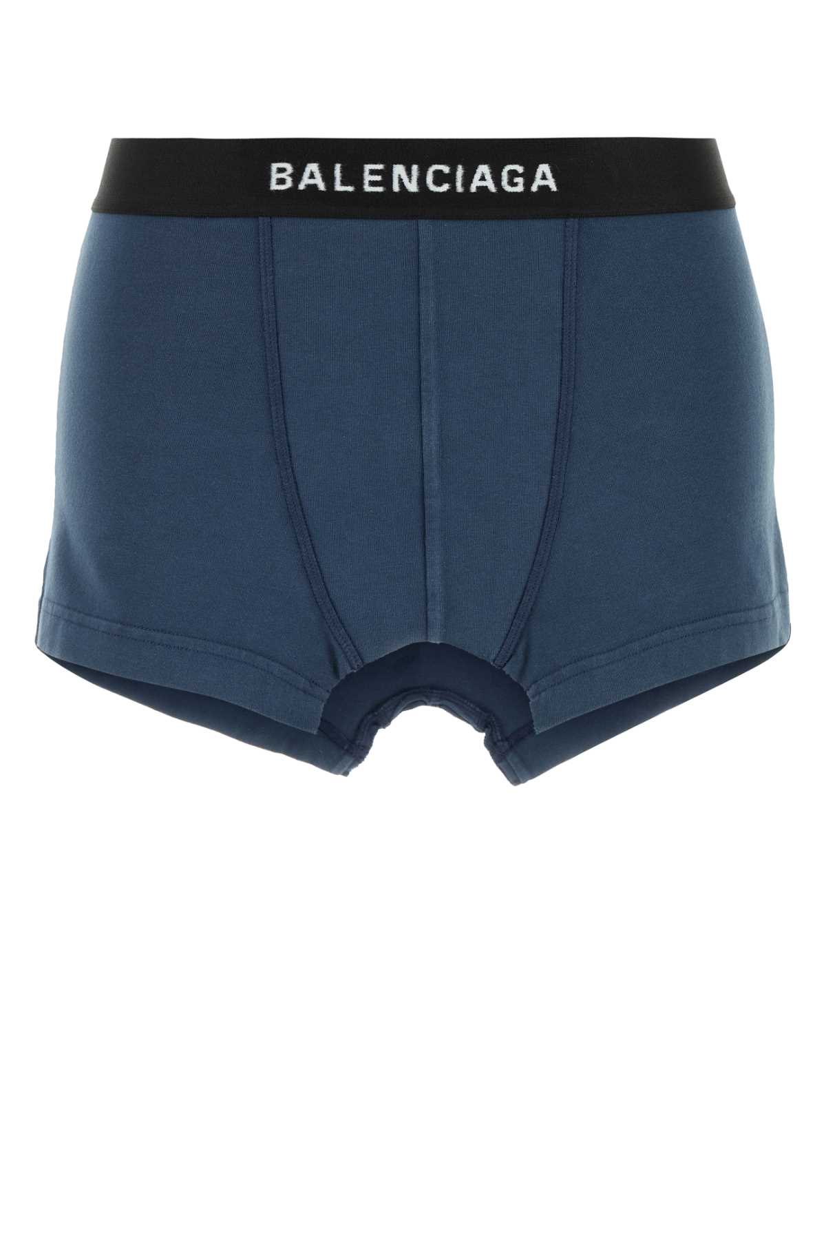 Balenciaga Blue Stretch Cotton Mini Skirt