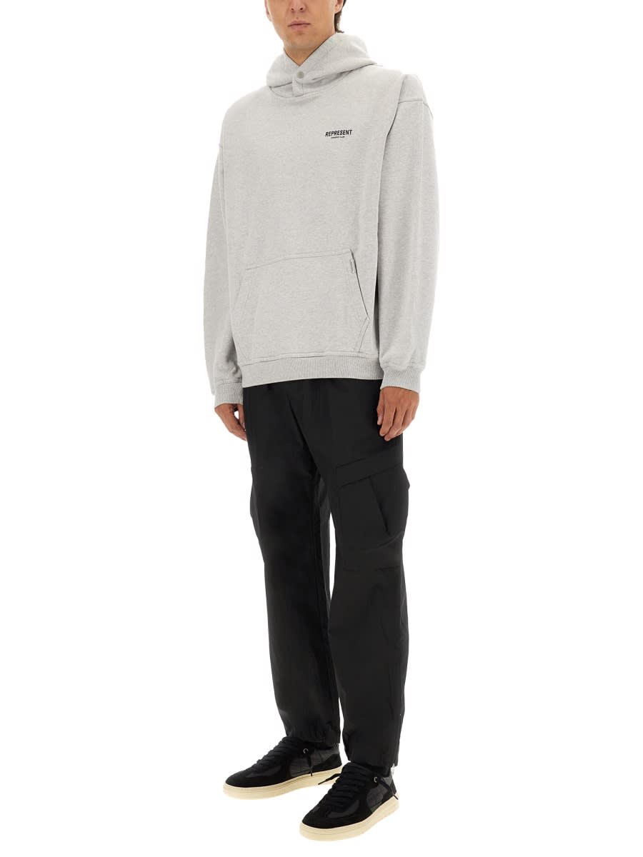 Represent Man Sweatshirt Grey Size M Cotton In Gray