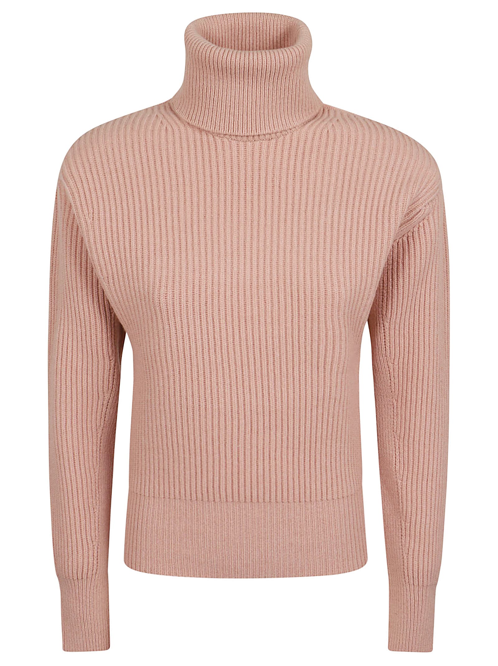 Shop Stella Mccartney Cashmere Ribbed Turtleneck In Rose