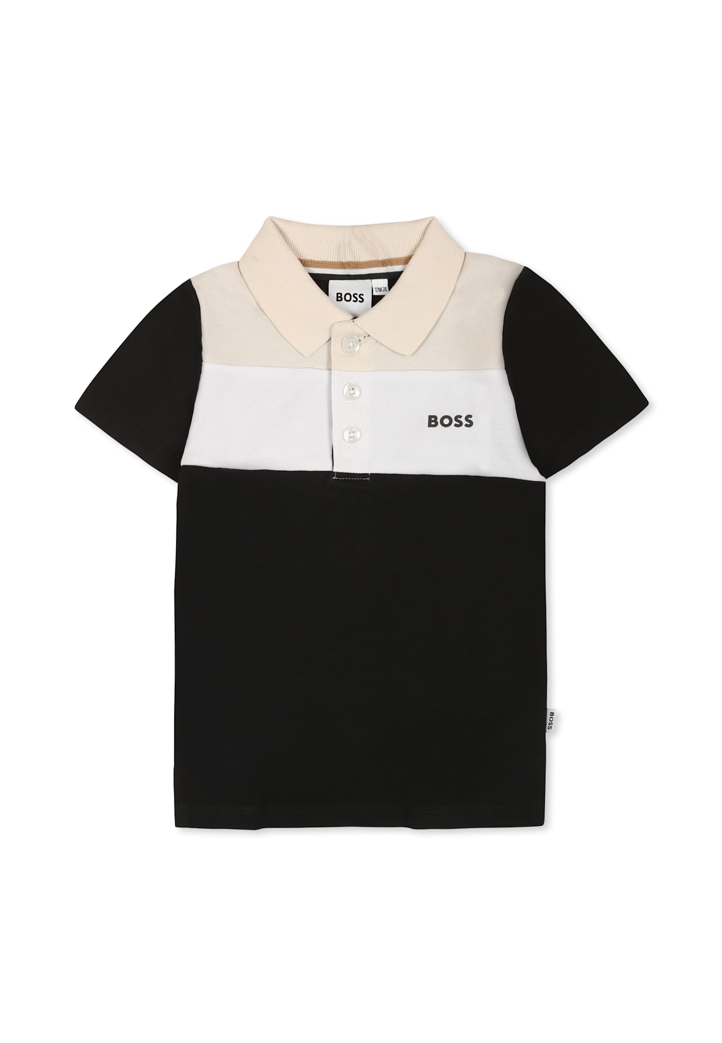 Hugo Boss Black Polo Shirt For Baby Boy With Logo In Black
