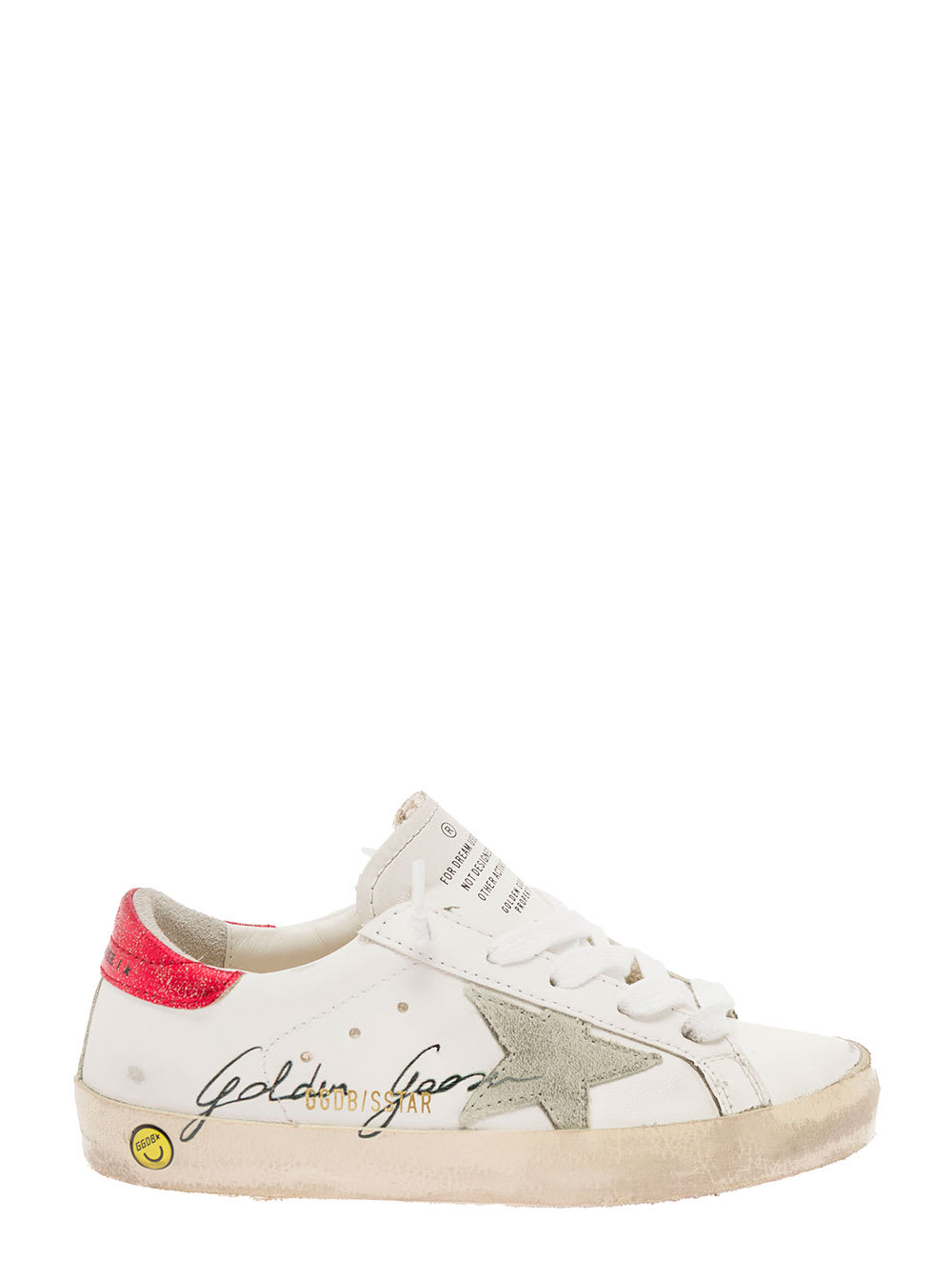 Star Vintage White Leather Sneakers With Logo Signature Golden Goose Kids Boy