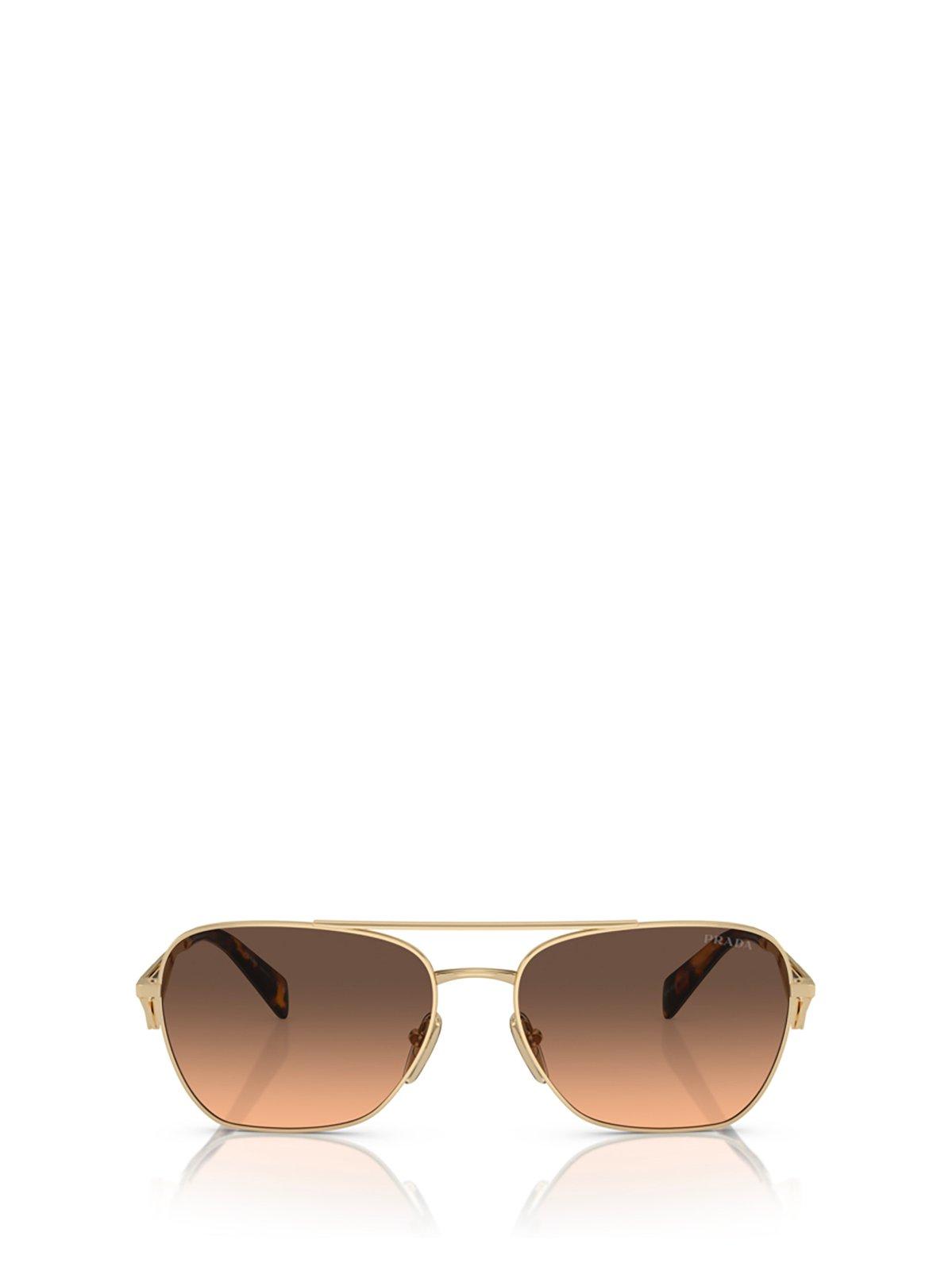 Shop Prada Pilot Frame Sunglasses Sunglasses In Zvn50c Pale Gold