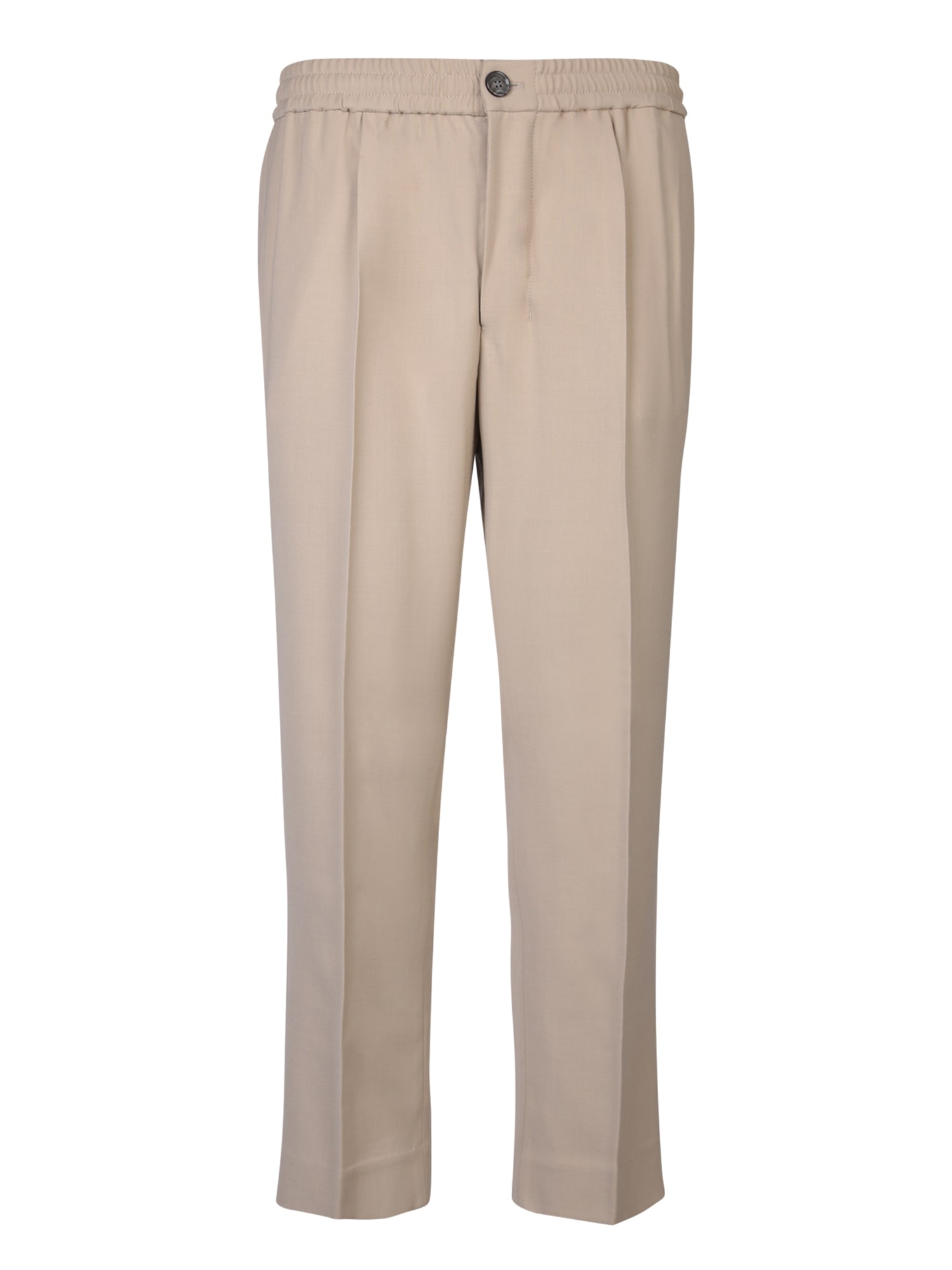 Shop Ami Alexandre Mattiussi Wool-blend Beige Trousers