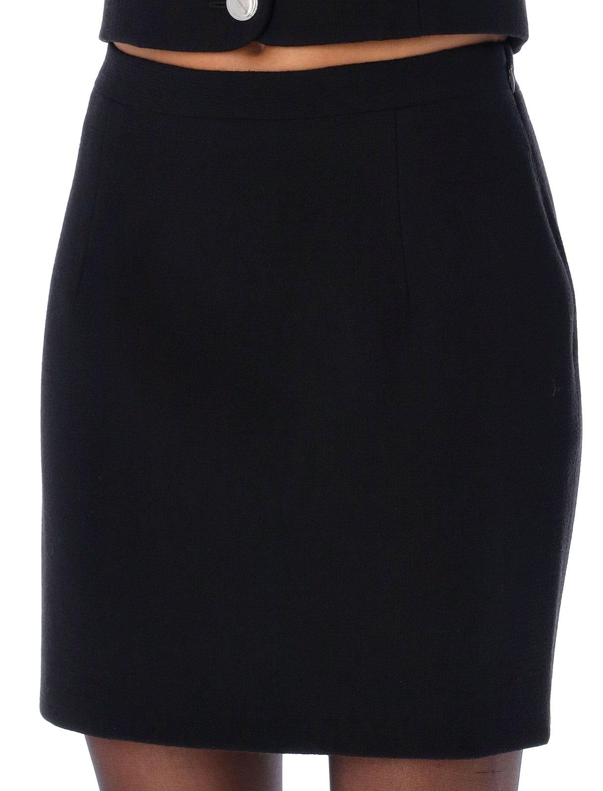Shop Alessandra Rich Side-zipped High-waisted Mini Skirt