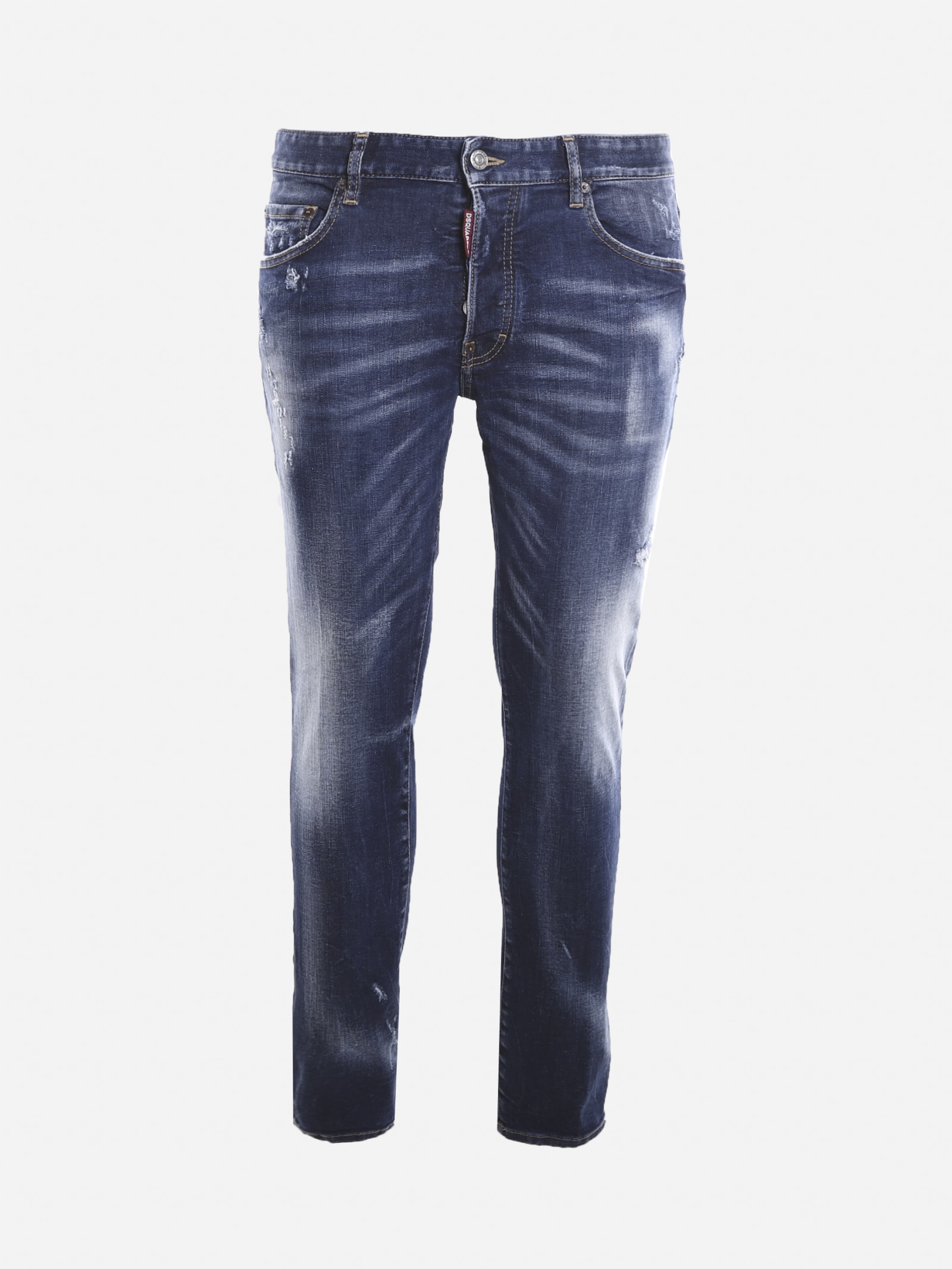 Dsquared2 Slim-fit Jeans In Stretch Cotton With A Faded Effect