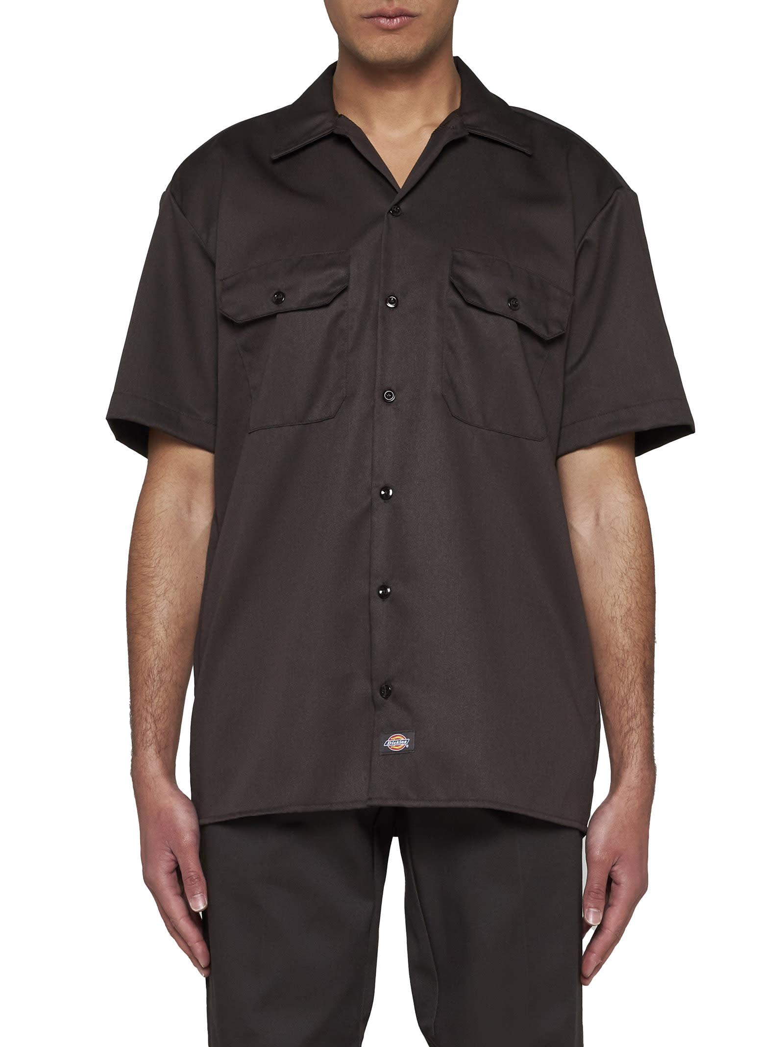 Shop Dickies Shirt In Dark Brown