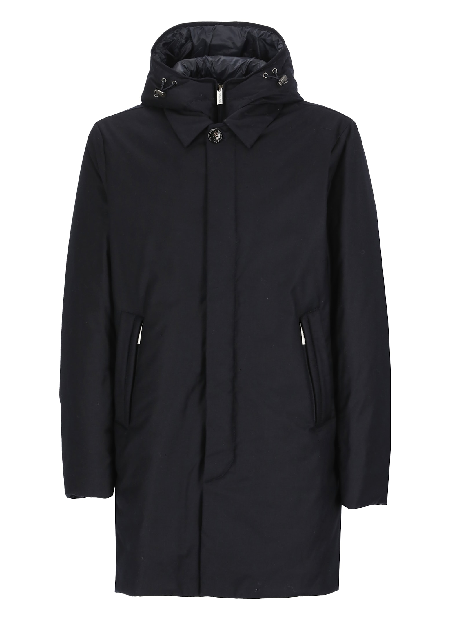 Buttoned Hooded Coat