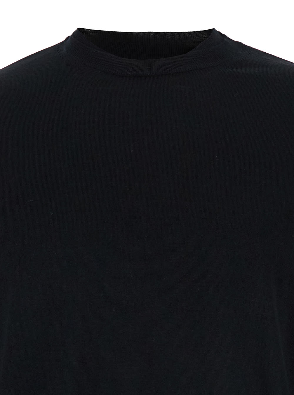 Low Brand Black Crew Neck Pullover In Virgin Wool Man In Black