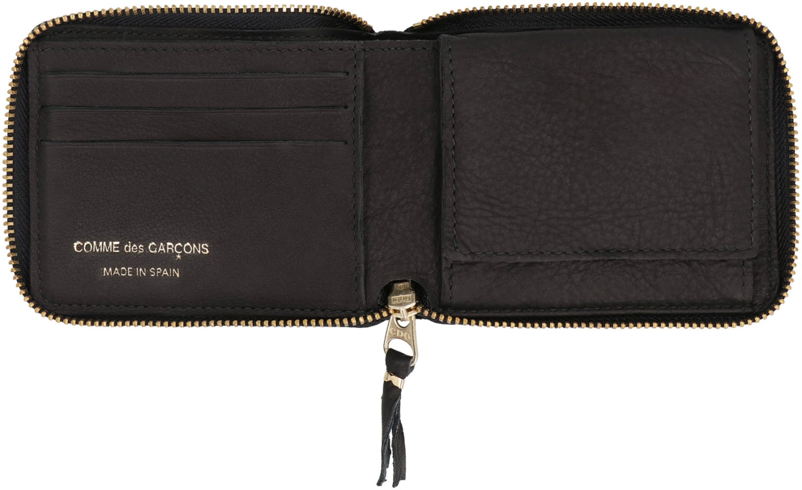 Shop Comme Des Garçons Leather Zip Around Wallet In Black