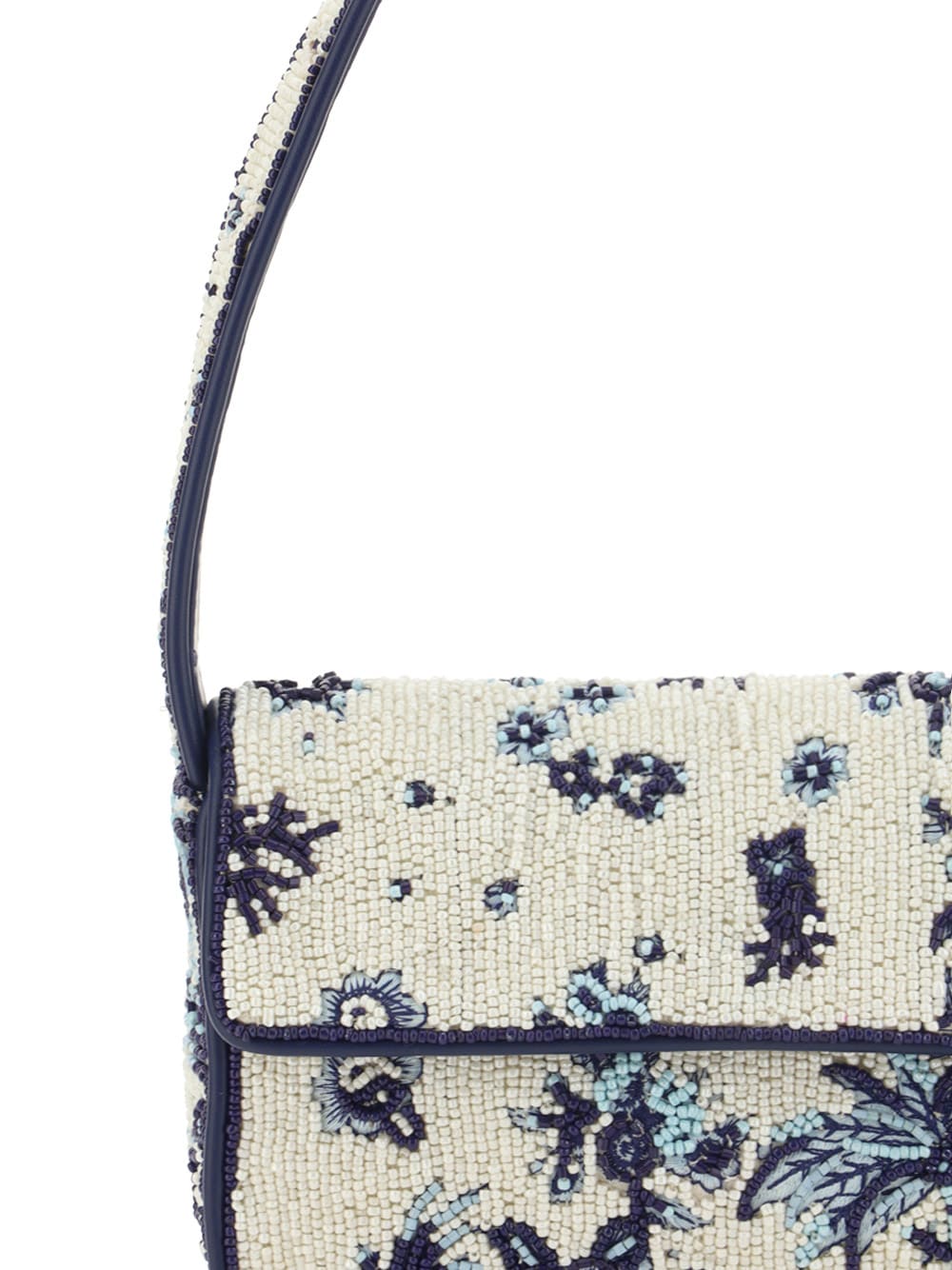 Staud Tommy Beaded Embroidered Faux Leather Shoulder Bag