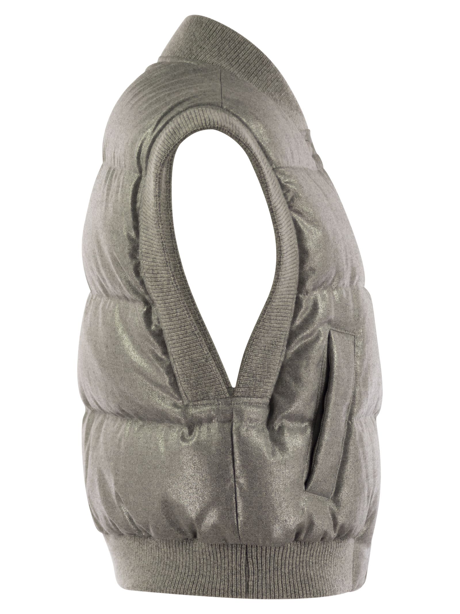 Shop Peserico Down Cropped Vest In Grey