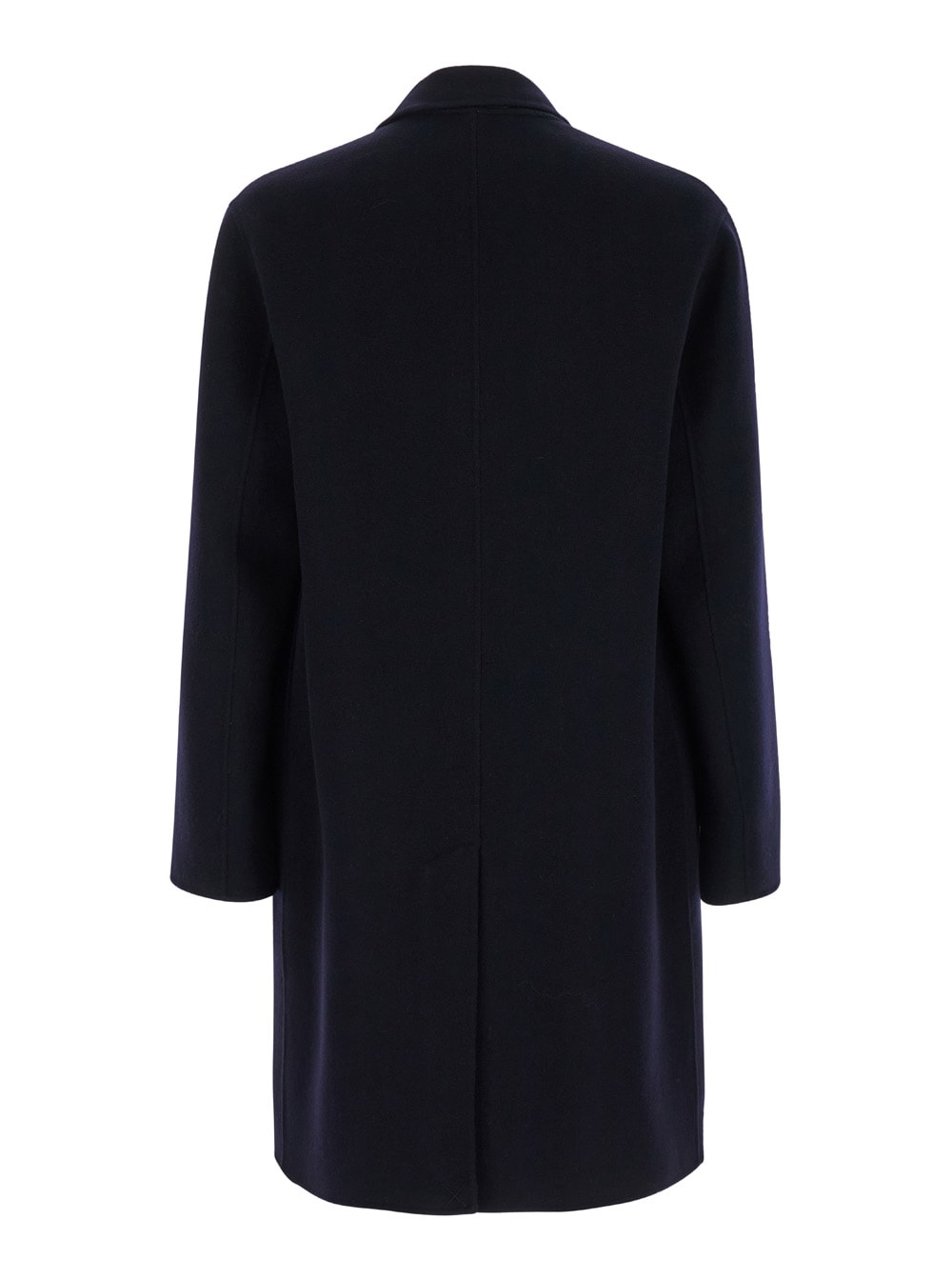 Shop Hevo Black Single-breasted Coat With Notched Revers In Wool Man In Blu