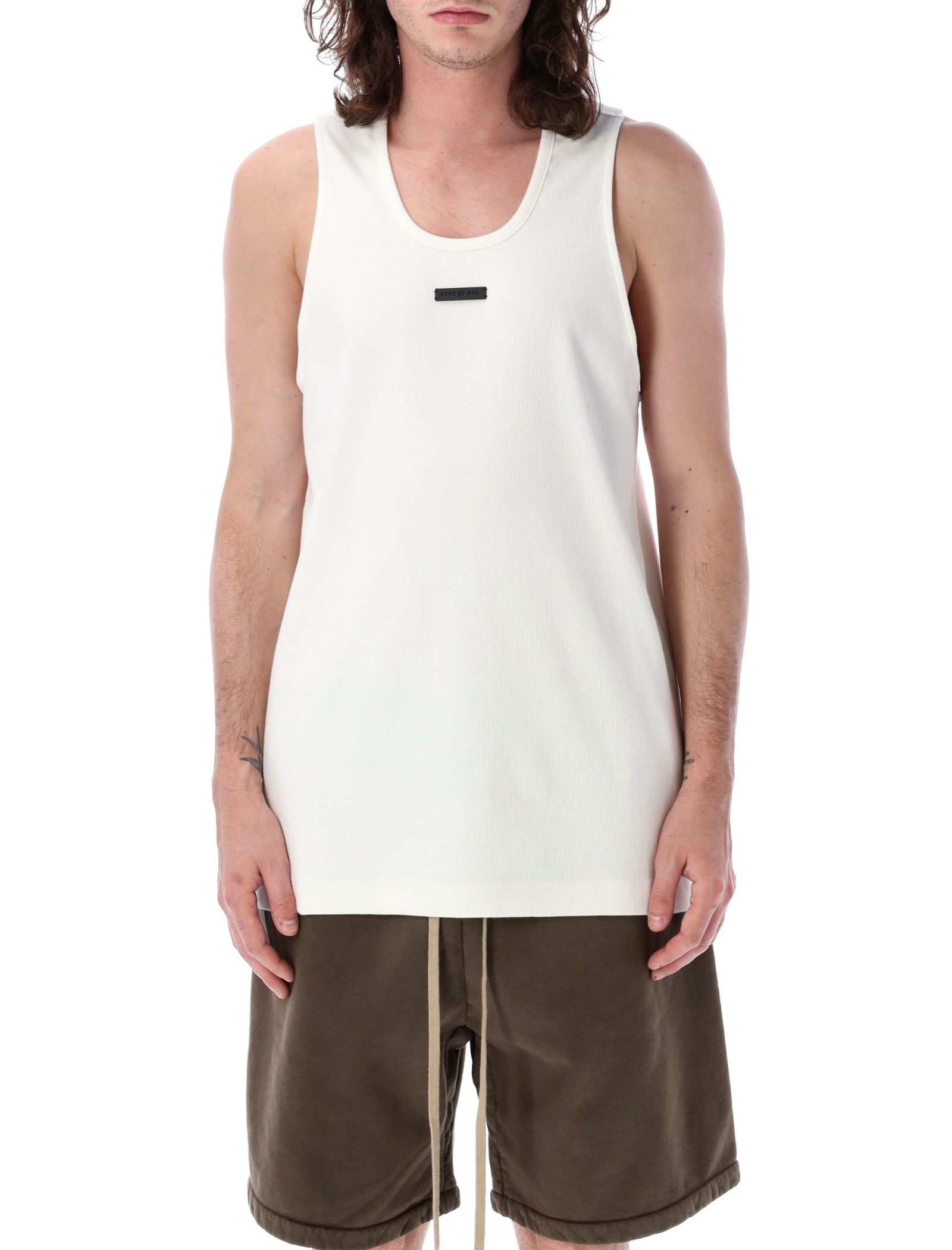 Shop Fear Of God Ribbed Tank Usa In White
