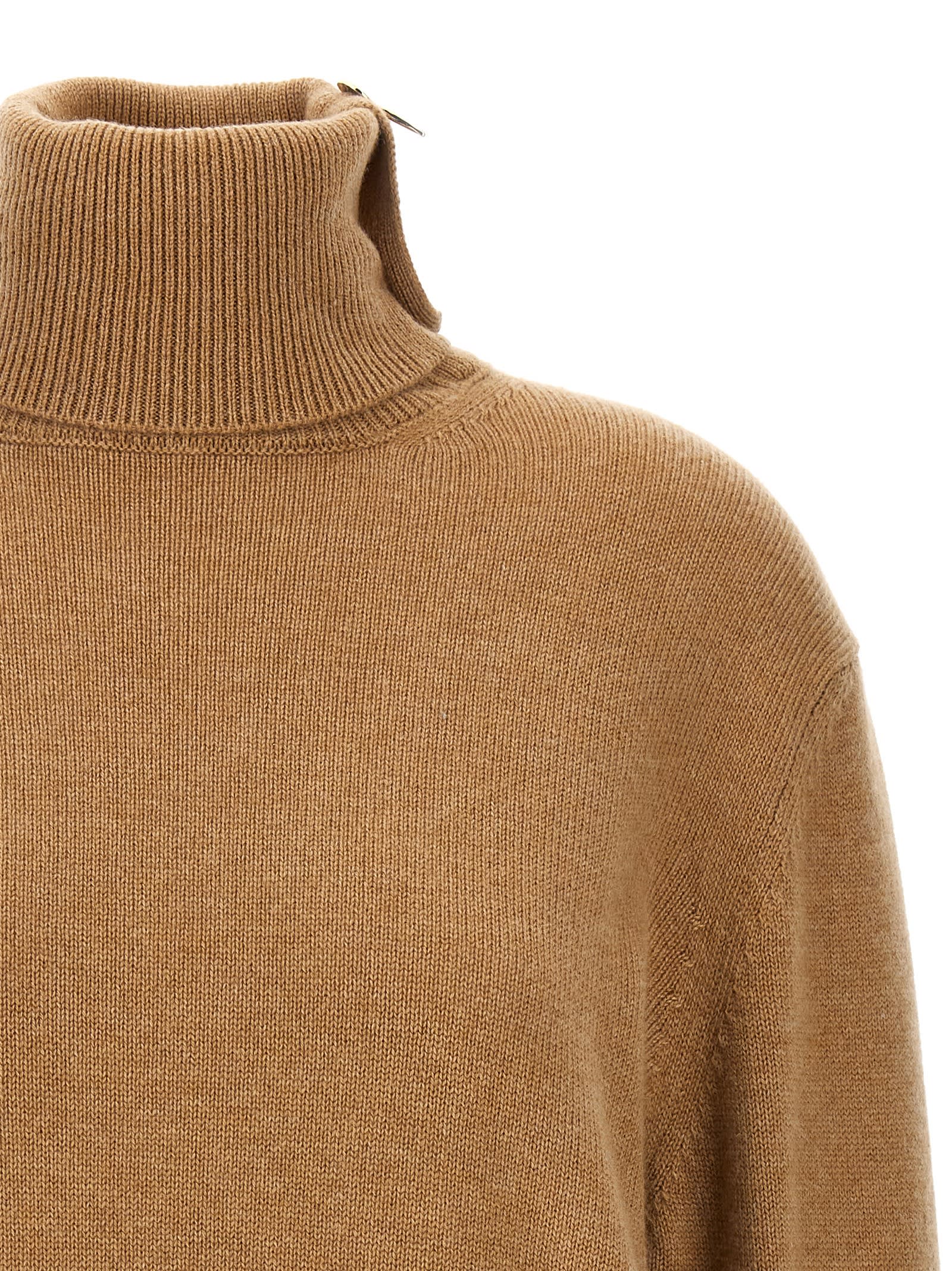 Shop Fabiana Filippi High Neck Sweater In Beige