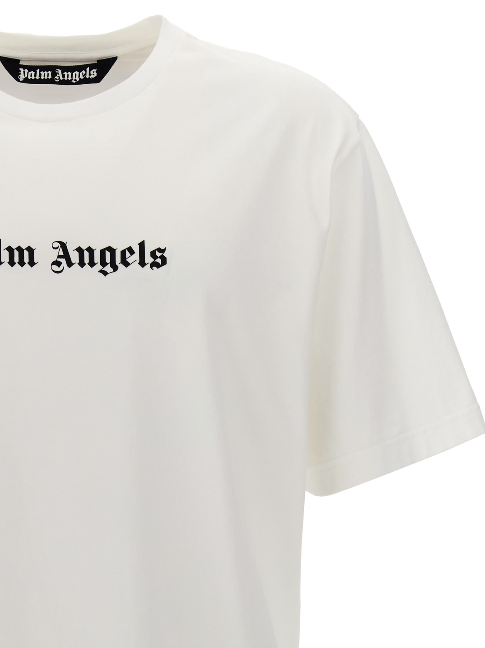 Shop Palm Angels Classic Logo T-shirt In White/black