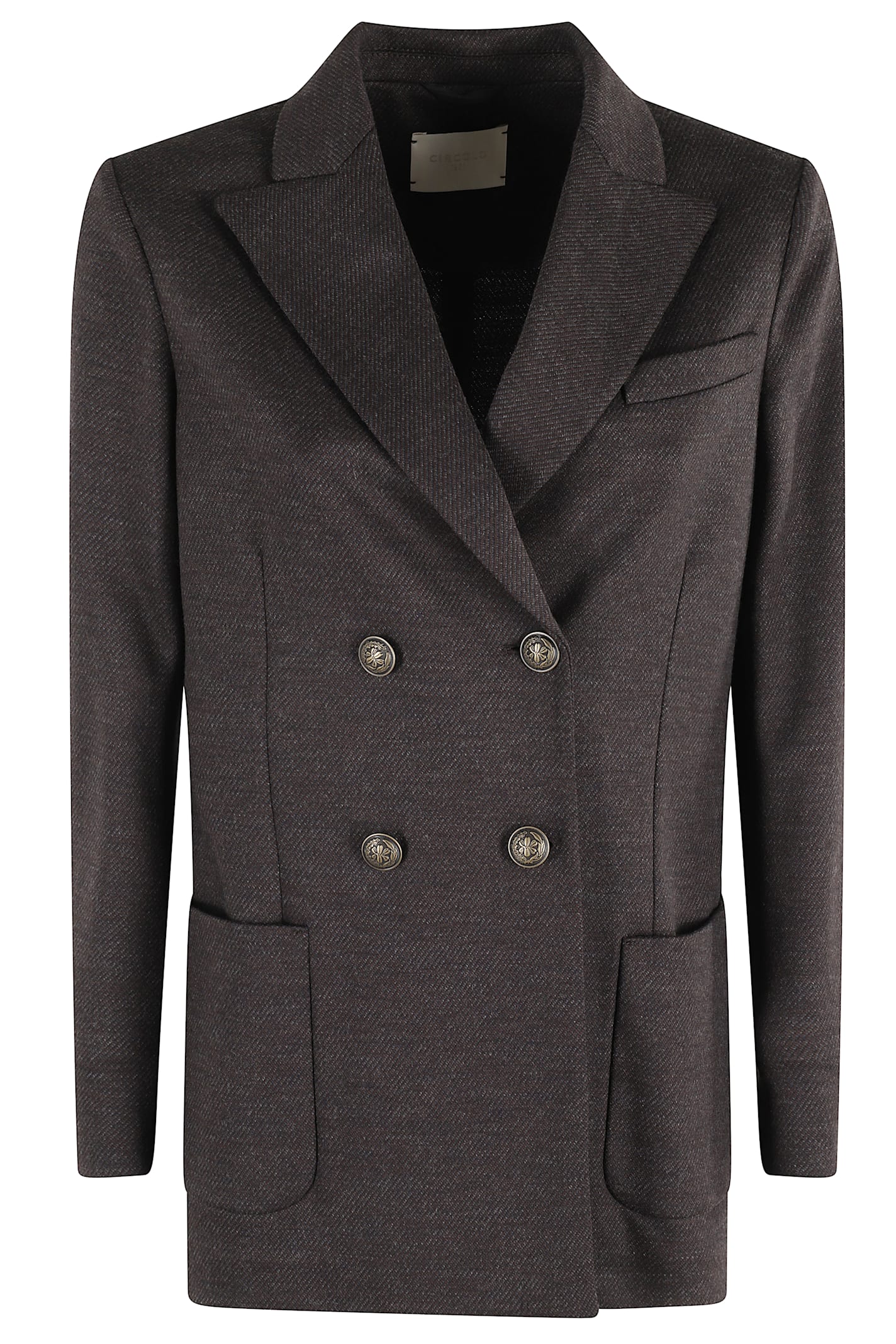 Circolo 1901 Double-breasted Wool-blend Jacket In Brown