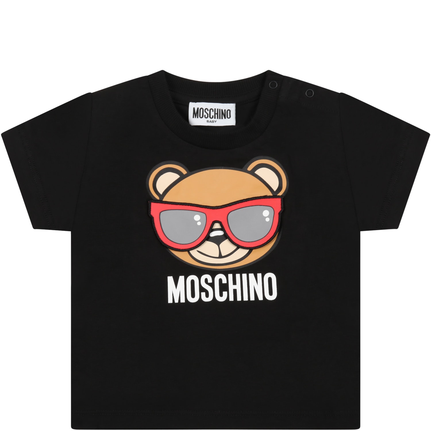 Moschino Black T-shirt For Baby Kids With Teddy Bear