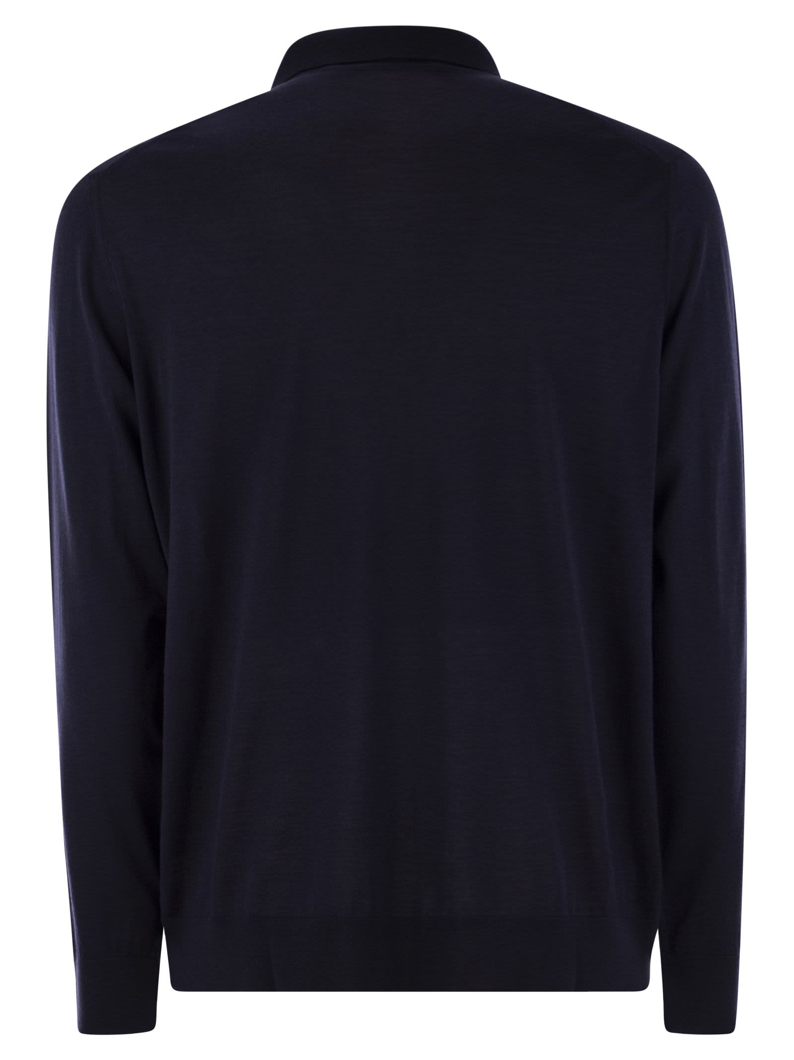 Kiton Men Wool Polo Shirt In Black