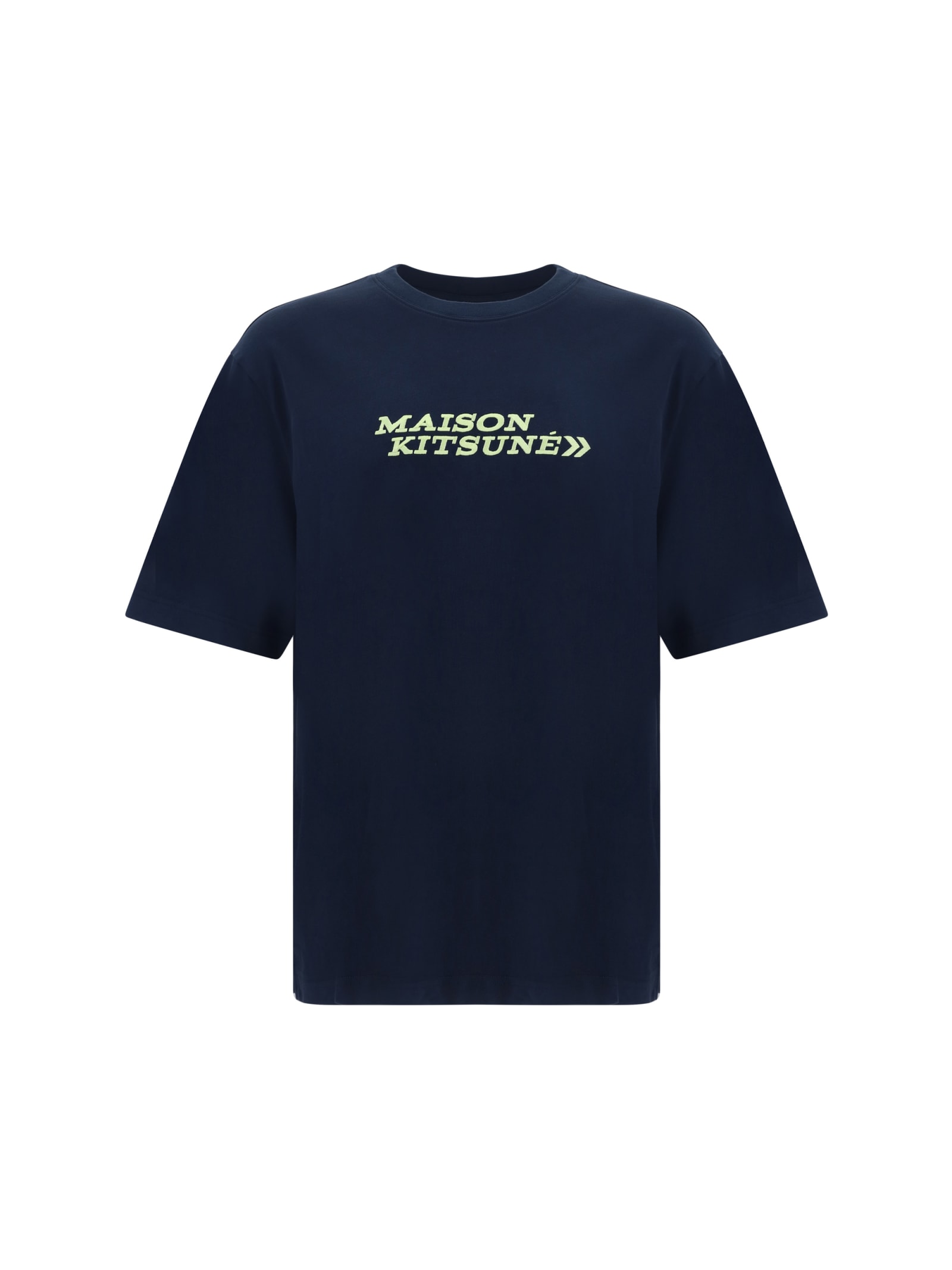 Shop Maison Kitsuné T-shirt In Deep Navy
