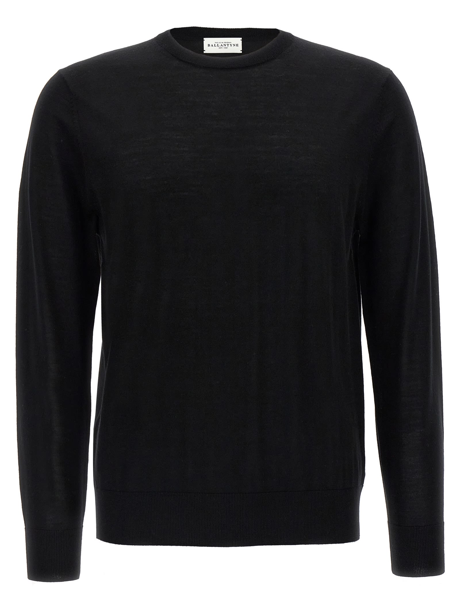 Ballantyne R Neck Sweater In Black