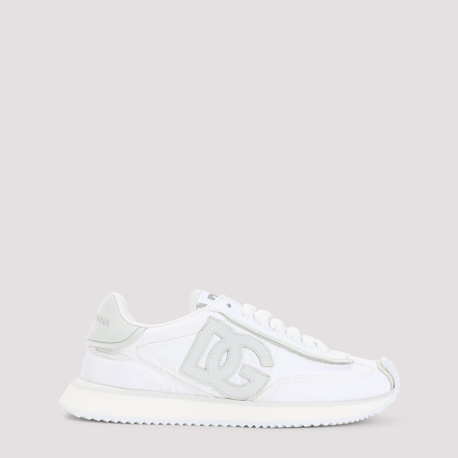 Dolce & Gabbana Low-profile Sneakers With Textured Logo Detail In White