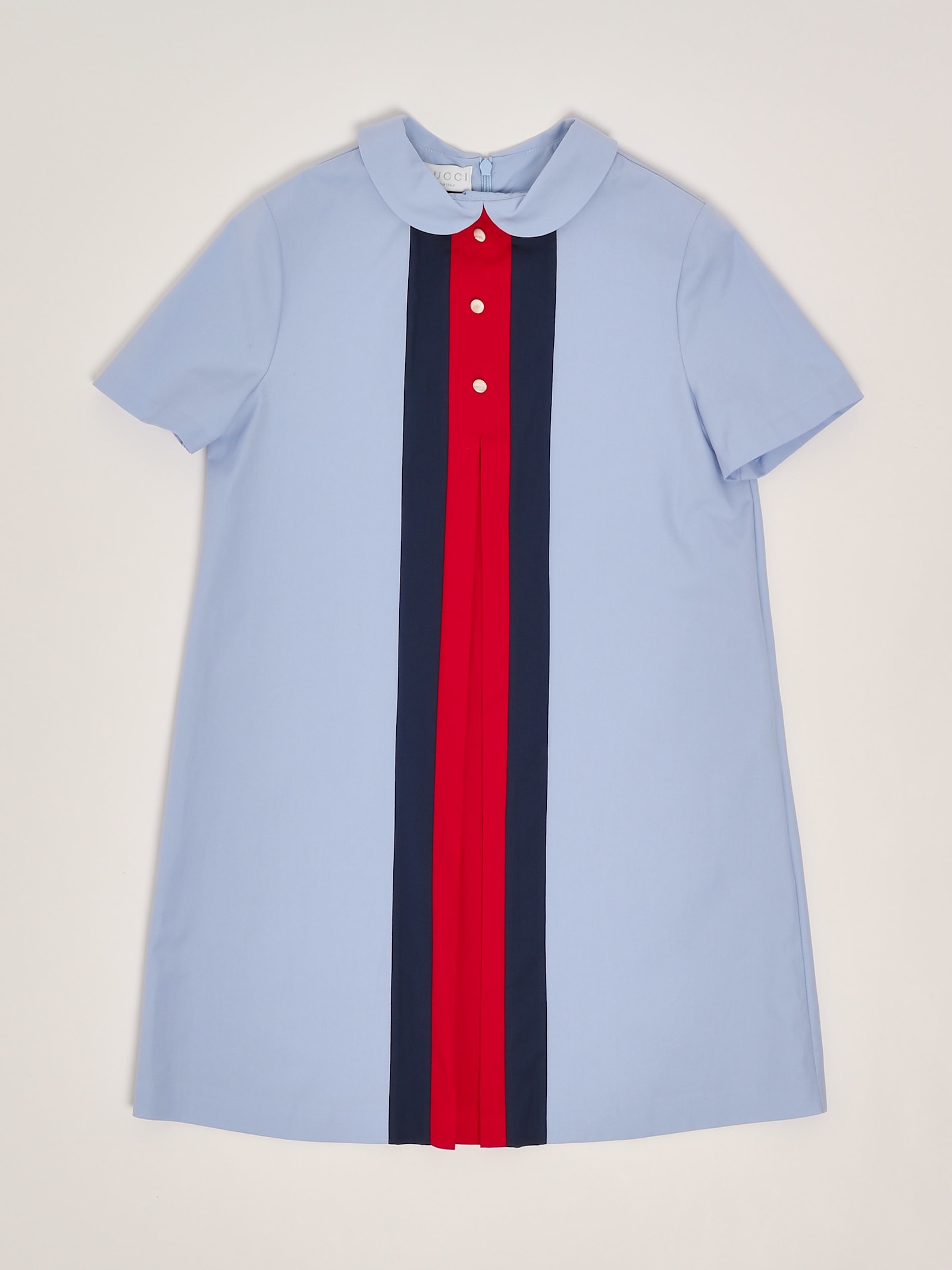 Gucci Cotton Poplin Dress In Celeste