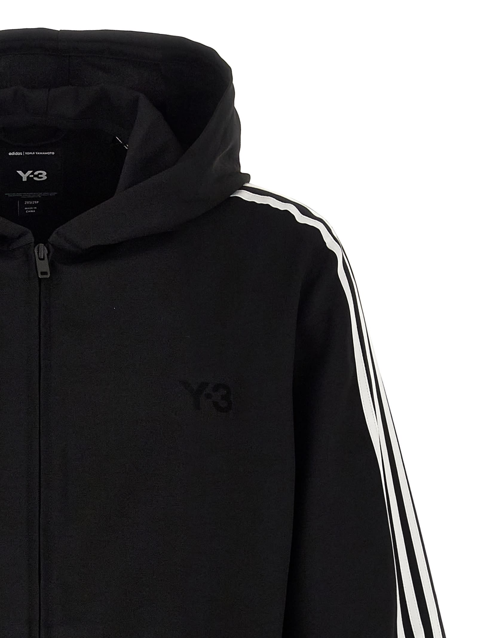 Y-3 Wire Detail Hooded Track Jacket Black In Black