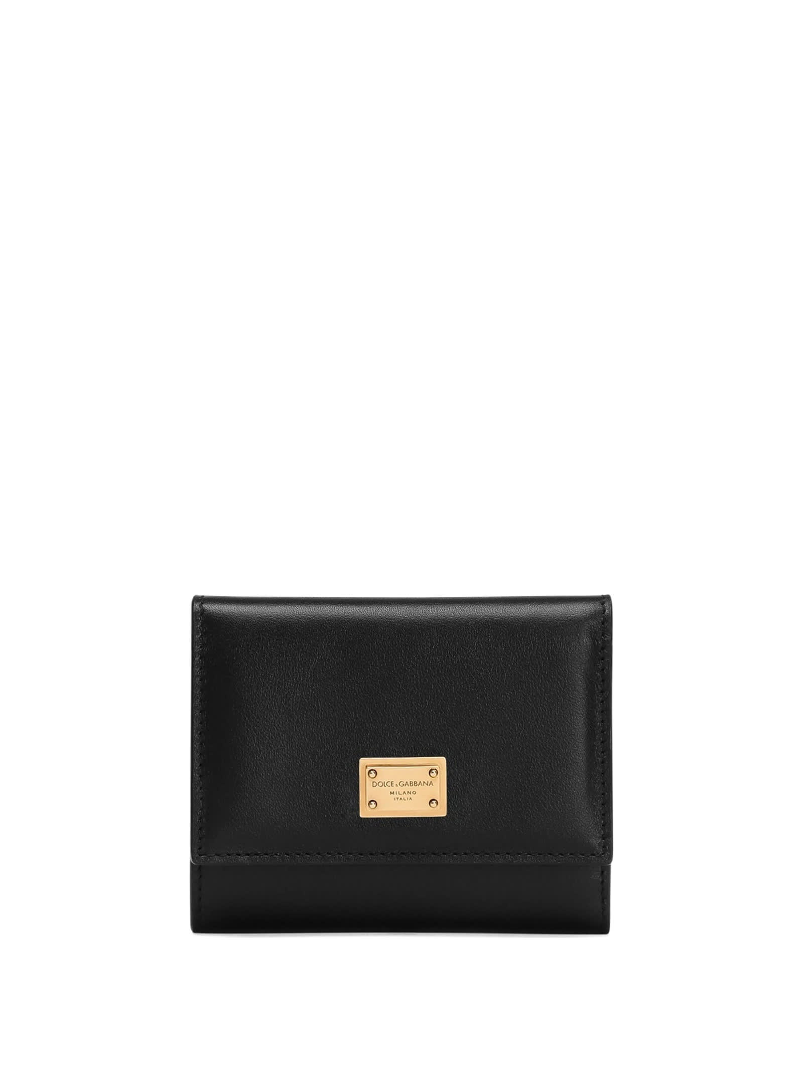 Dolce & Gabbana Gold-tone Hardware Wallets With Timeless Style In Black