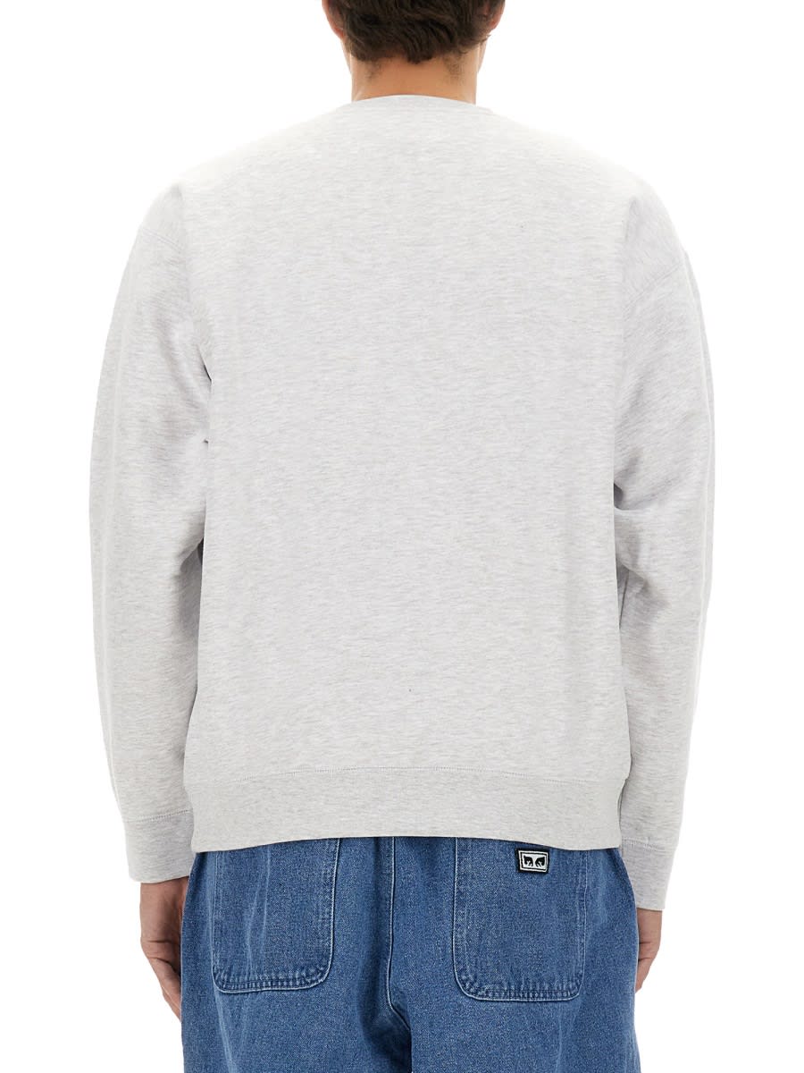 Shop Obey Sweatshirt With Logo In Grey