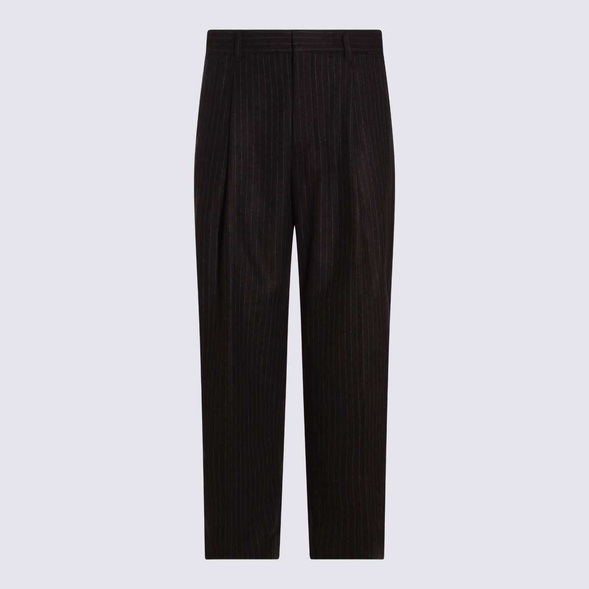 Nn07 Trousers Brown Stripe In Black