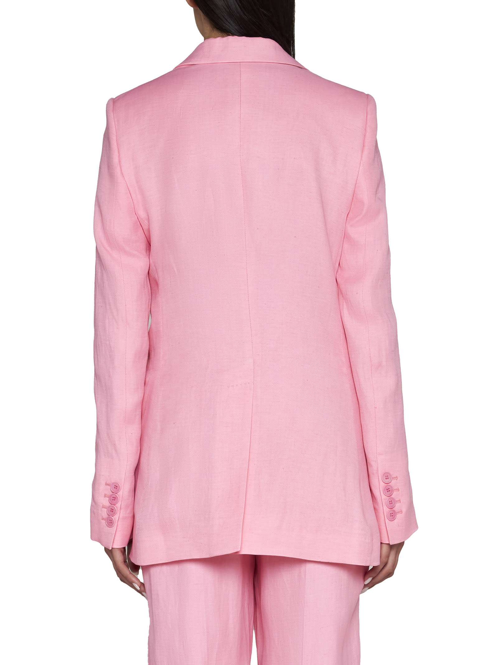 Stella Mccartney Viscose And Linen Single-breasted Blazer In Hibiscus