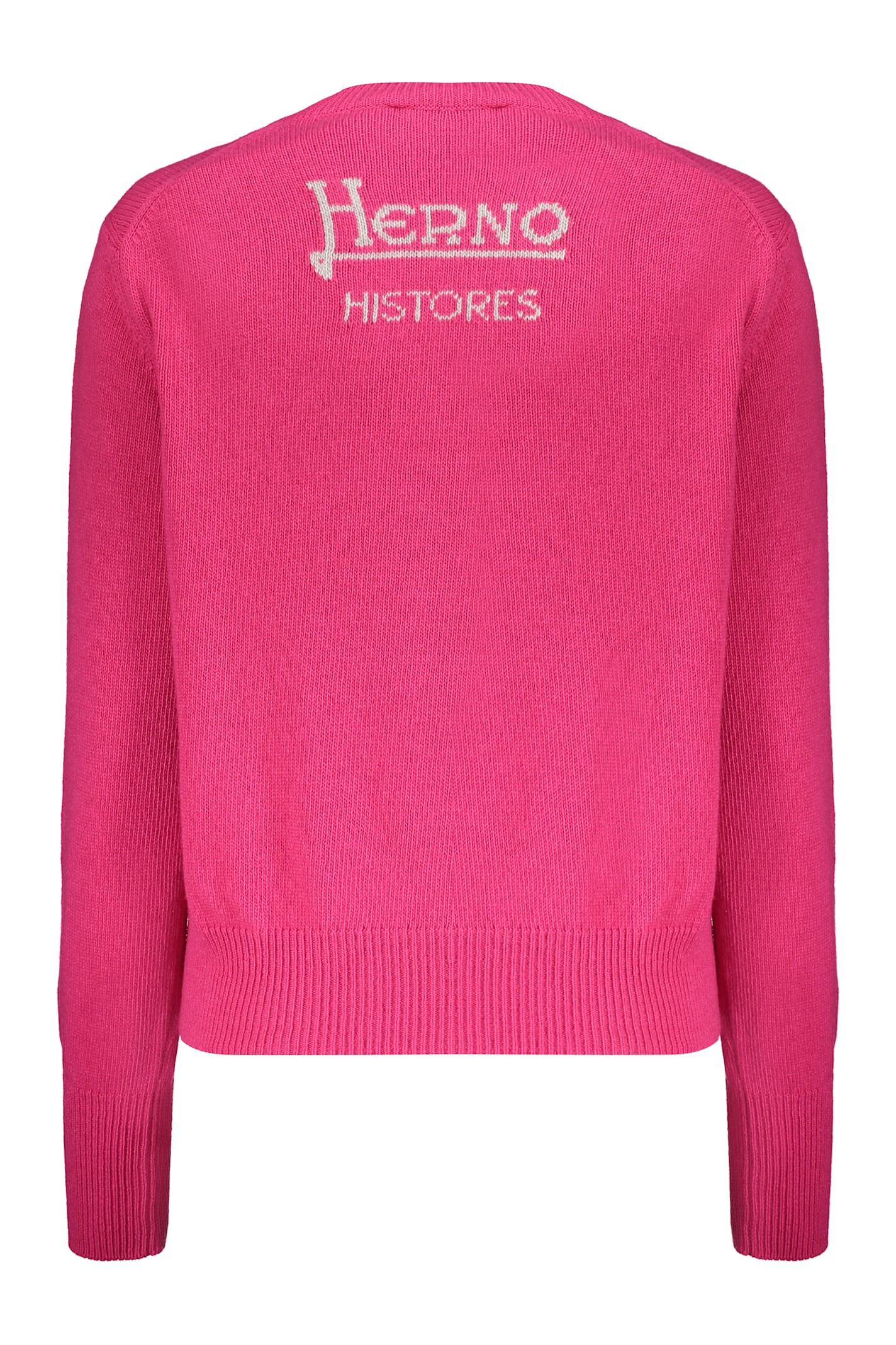 Herno Crew-neck Wool Sweater In Fuchsia
