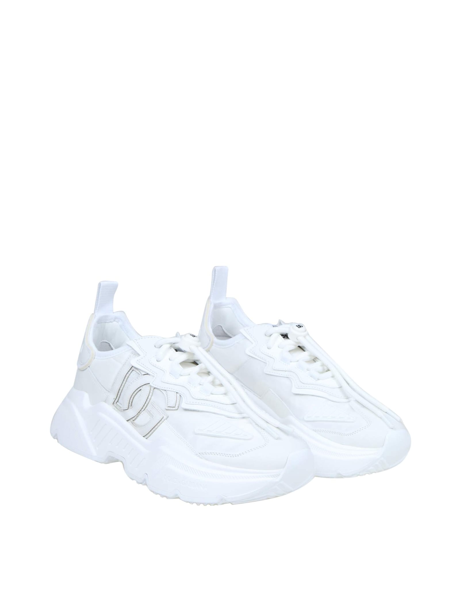 Dolce & Gabbana Daymaster White Leather Sneakers