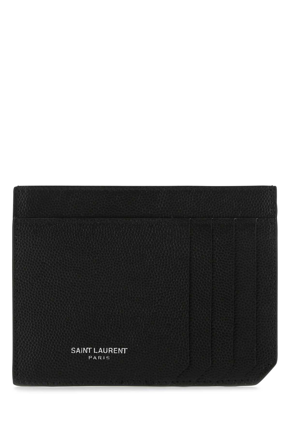 Shop Saint Laurent Black Leather Card Holder In 1000