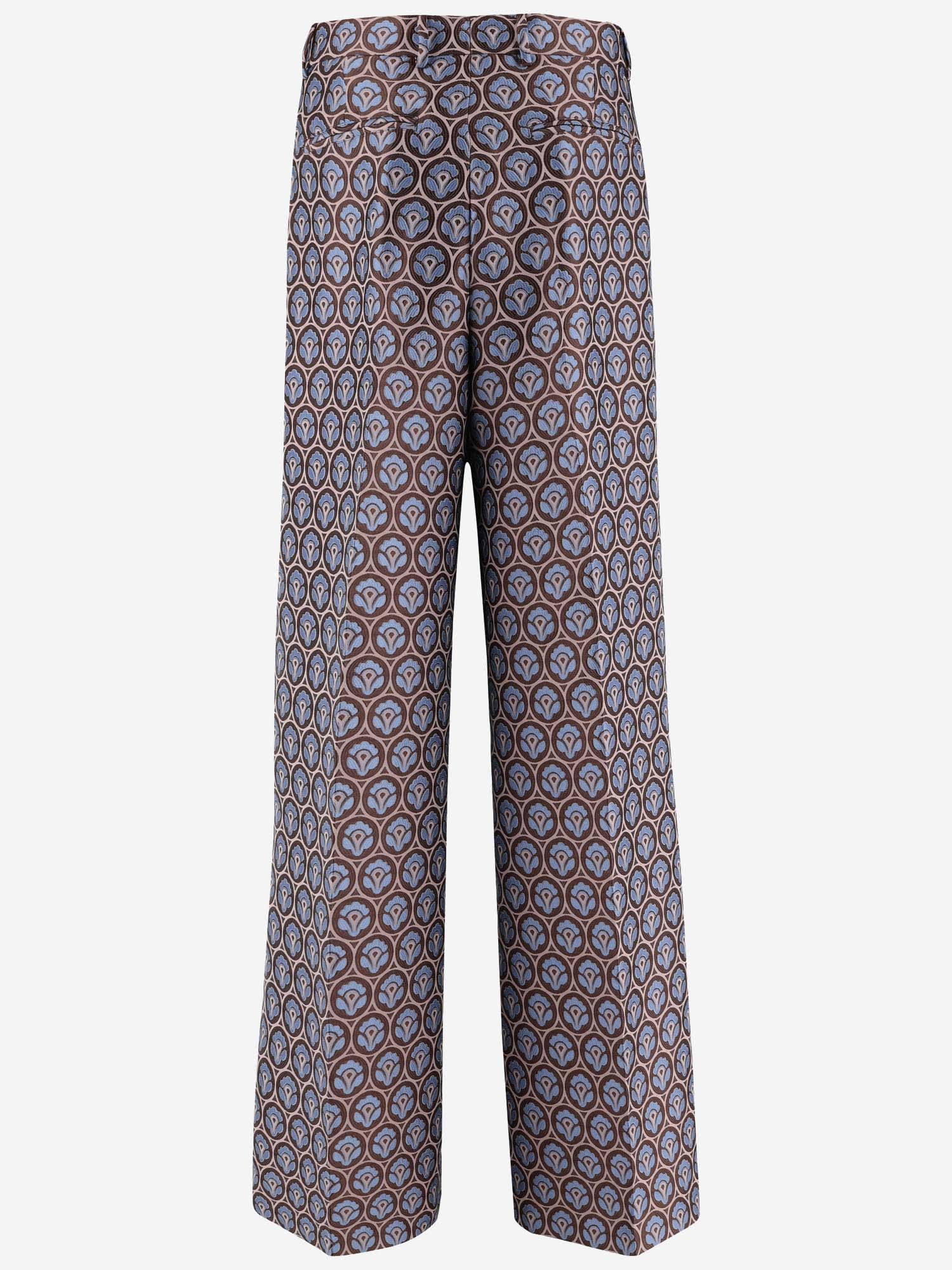 Shop Etro Jacquard Pants With Pleats In Clear Blue