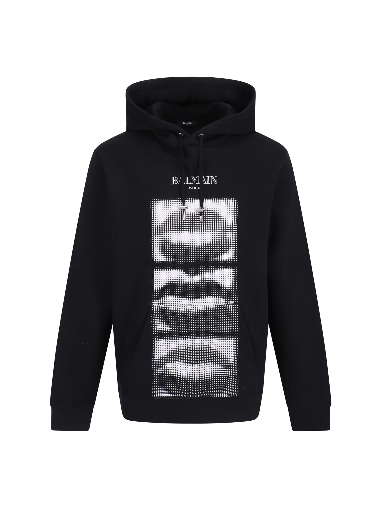 Shop Balmain Lips Hoodie In Black