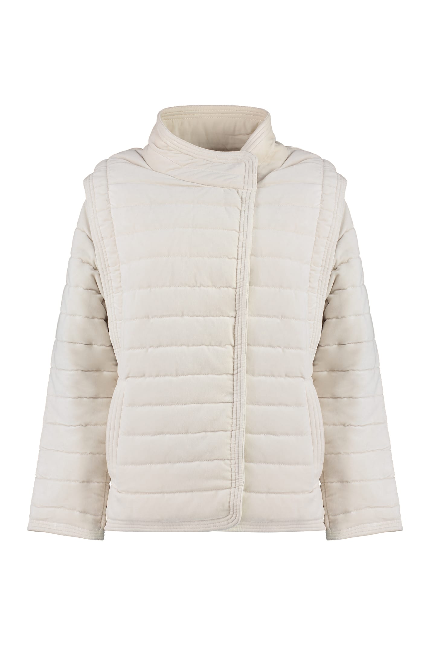 Isabel Marant Étoile Ecru Padded Jacket With Removable Sleeves For Women In Ecru