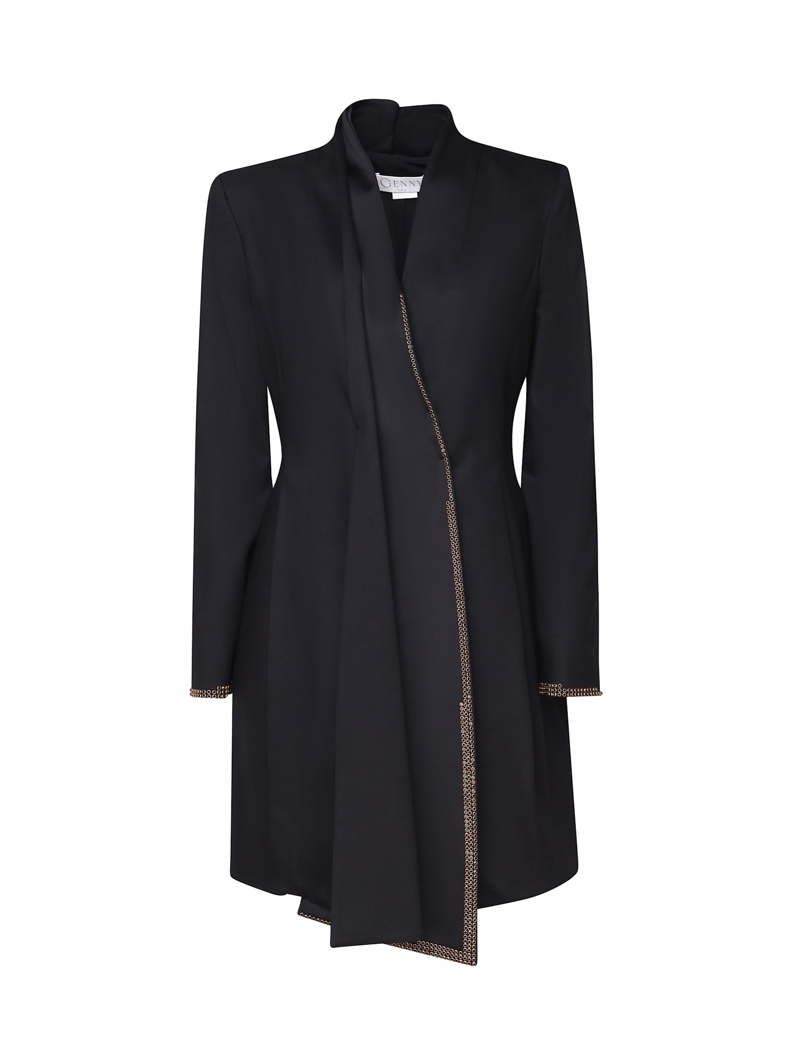 Shop Genny Asymmetrical Shirt Dress In Black