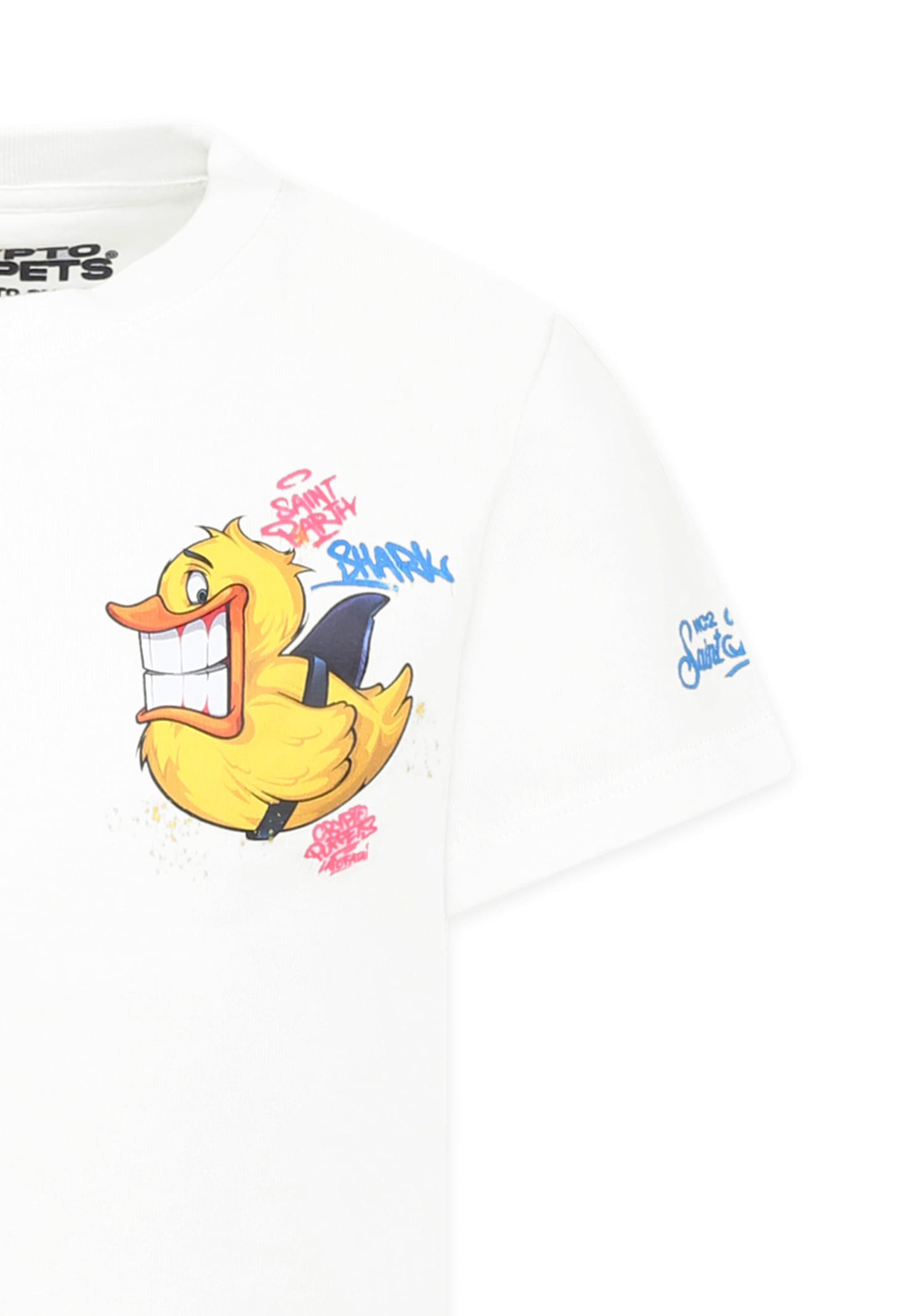 MC2 SAINT BARTH WHITE T-SHIRT FOR BOY WITH DUCK