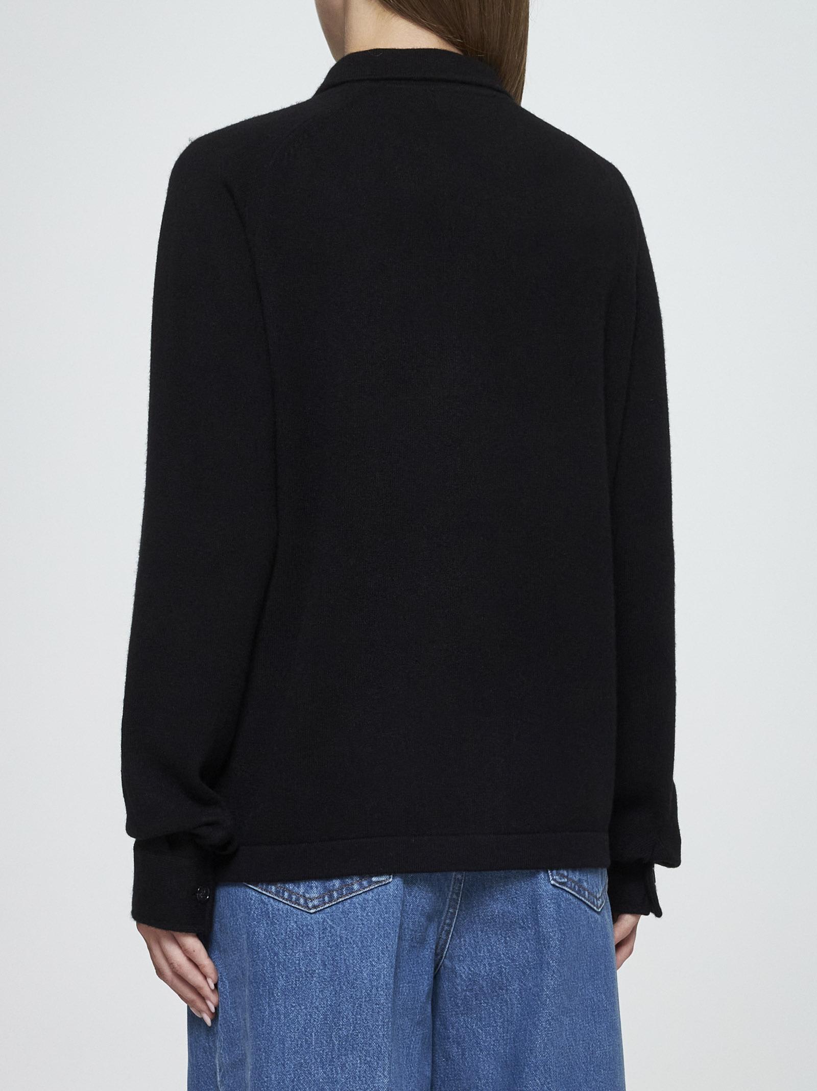 Shop Totême Cashmere Knit Shirt In Black