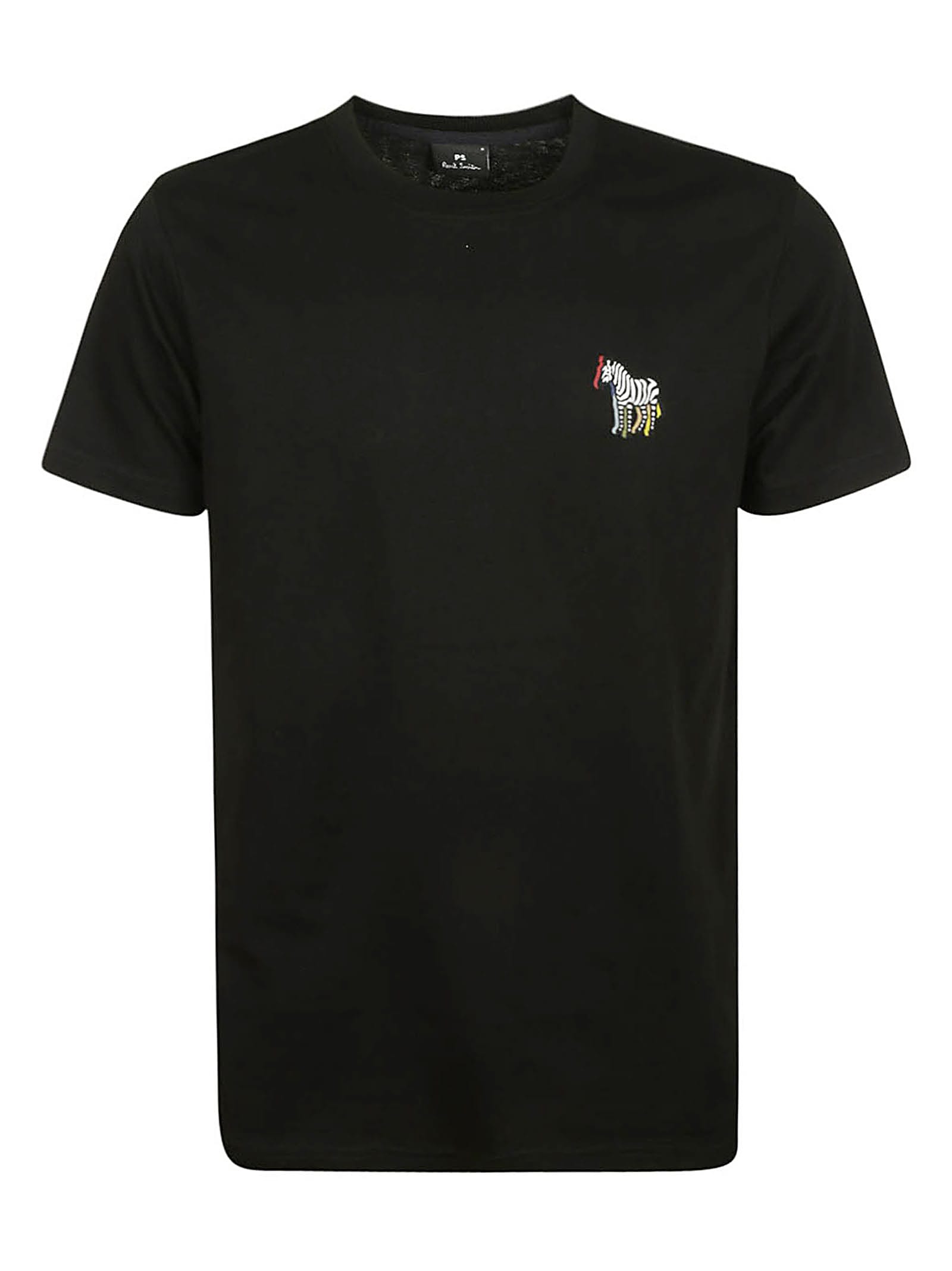 Paul Smith Slim Fit T-shirt B&w Zebra In Black